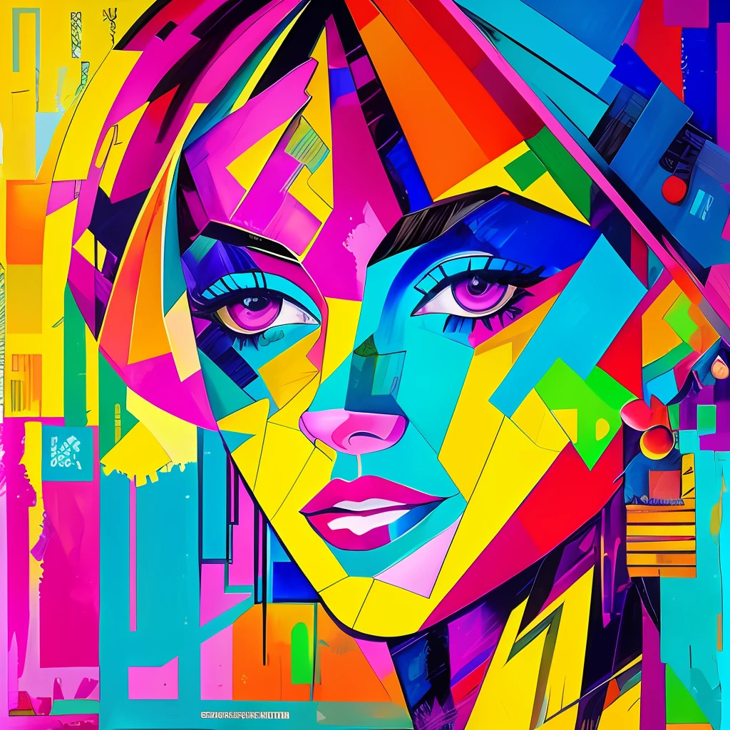 a painting of a woman's face with colorful paint, a fine art painting by Derek Gores, behance contest winner, figurative art, art on instagram, mixed media, fauvism --auto --s2