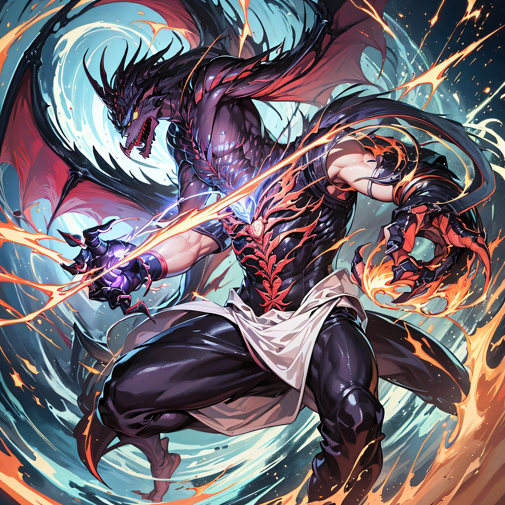 When he uses the power of materialization, Louis' arm transforms into a scaled, powerful limb, similar to a dragon's arm. Its sharp claws are able to tear through any obstacle that stands in its way. in anime style --auto --s2