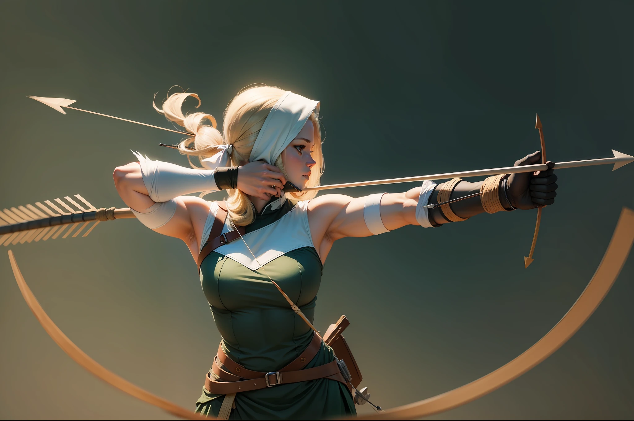 simple line drawing, archer drawing back bow, ready to release arrow --auto --s2