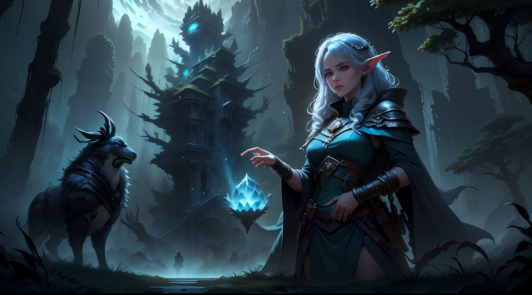 ((Best quality)), ((masterpiece)), (highly detailed:1.3)3D,tanjoreai , Amidst a realm of enchantment and mythical wonders, tales of (heroes:1.1) and (heroines:1.2) unfold. In this realm, ancient prophecies foretell the rise of a chosen champion destined to confront a malevolent force threatening to plunge the world into eternal darkness. The path to victory lies scattered across exotic and otherworldly landscapes, from mist-shrouded forests to towering crystalline peaks and (ethereal floating islands:1.1).Harnessing the arcane arts, (mighty wizards:1.1) conjure spells that weave intricate patterns of magic, while (elven archers:1.1) unleash arrows infused with ancient power. (Dwarven smiths craft legendary weapons:1.1) imbued with the essence of mythical creatures, capable of vanquishing even the most formidable foes.The heroes embark on a perilous quest, guided by ancient scrolls and cryptic riddles. Along their journey, they encounter wise mystics, shape-shifting creatures, and (mysterious sorceresses:1.1) who possess forbidden knowledge.As the heroes traverse the realms, ancient ruins and forgotten temples reveal long-lost secrets and powerful artifacts. The clash of steel and the crackling of (magical energies:1.1) echo through ancient battlegrounds, as the destiny of the world hangs in the balance. The heroes must summon unwavering courage, unwavering unity, and unlock their true potential to overcome seemingly insurmountable odds and fulfill their heroic destinies.In this realm of high fantasy, where the realms of magic and technology intertwine, where legends are born and (epic:1.2) sagas unfold, where heroes rise and villains fall, embark on a grand adventure that will captivate the imagination and transport you to a world where anything is possible,HDR (High Dynamic Range),Ray Tracing,NVIDIA RTX,Super-Resolution,Unreal 5,Subsurface scattering,PBR Texturing,Post-processing,Anisotropic Filtering,Depth-of-field,Maximum clarity and sharpness,Multi-layered textu