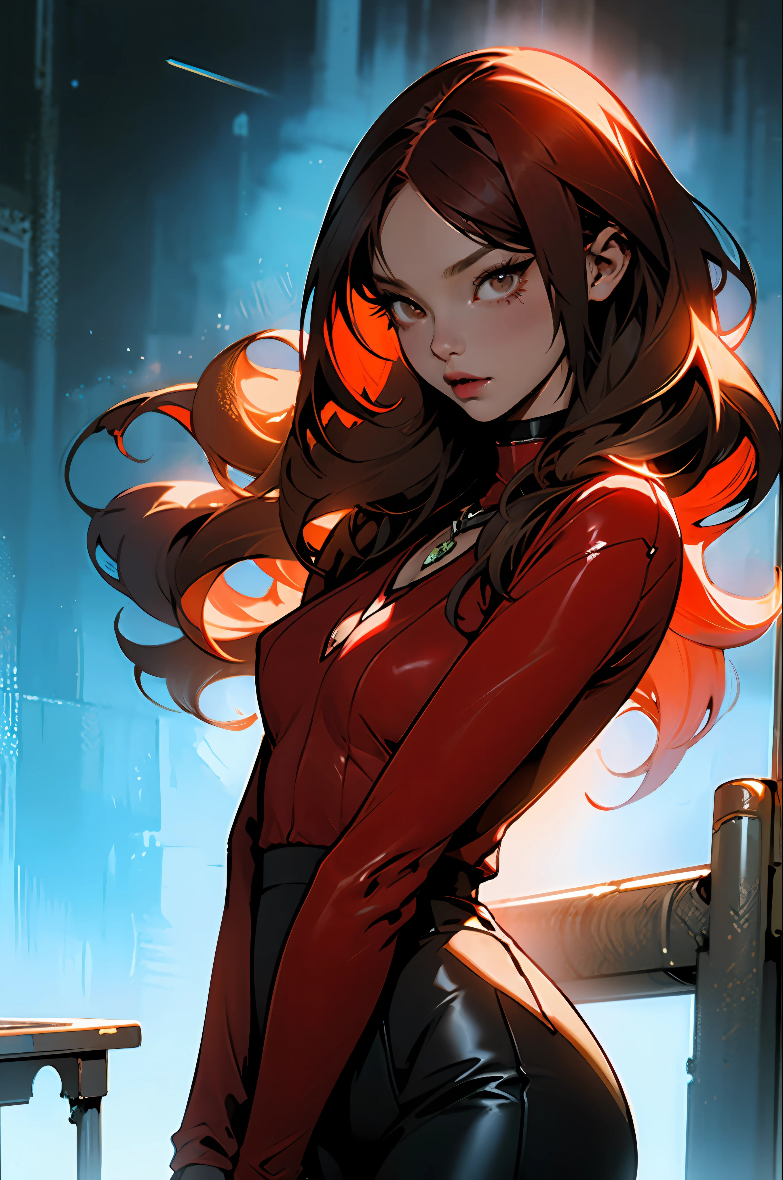 ((whole body)), ((Best quality)), ((masterpiece)), (detailed: 1.4), (Absurd), hot vampire 14 year old girl with shiny skin, perfect and defined body, thick bare thighs, only in panties, wearing a black leather jacket open each at the shoulders, open neckline to the navel showing part of the breasts, generous neckline, ((perfect large breasts)), (well outlined eyes red pupils), (((long and very black eyelashes)),  (((red clothing))), (((short blonde hair with irregular bangs)))), (Tattoo of a dragon taking the whole arm and part of the shoulder and neck), red micro skirt, short underwear, garter belt, by mucha, niji --V5, close to the real, psychopath, crazy face, sexy pose, 2 piece clothes, pastel, centered, scale to fit the dimensions, background of a narrow street at night,  HDR (High Dynamic Range),Ray Tracing,NVIDIA RTX,Super-Resolution,Unreal 5,Subsurface Dispersion, PBR Texture, Post-processing, Anisotropic filtering, Depth of field, Maximum clarity and sharpness, Multilayer textures, Albedo and specular maps, Surface shading, Accurate simulation of light-material interaction, Perfect proportions, Octane Render, Two-tone lighting, Wide aperture, Low ISO, White balance, Rule of thirds,  8K RAW