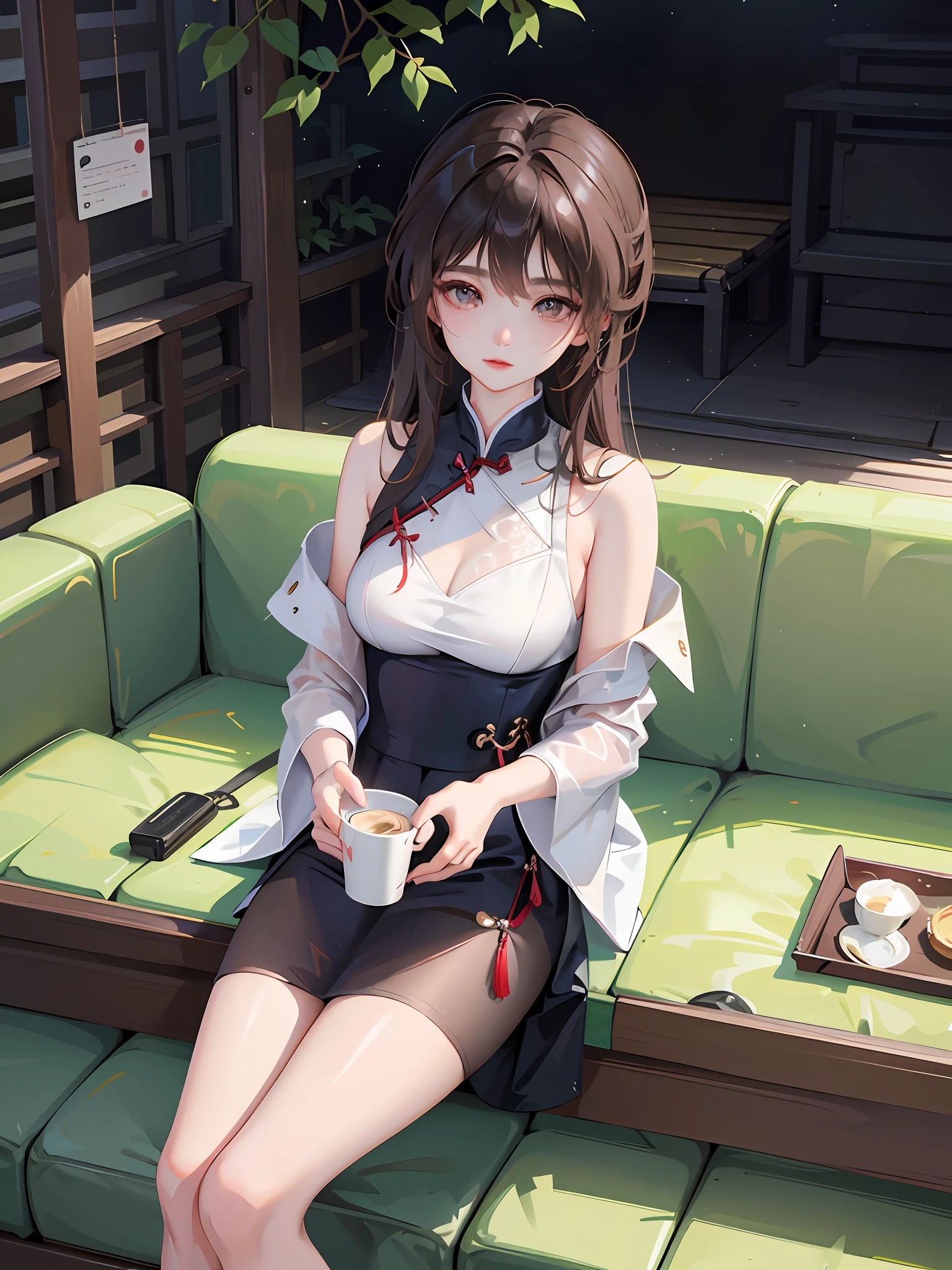 An elegant woman sitting on subway looking at her phone, beautiful chinese woman, gorgeous chinese young woman, chinese female fashion model, in yeonnam, choi hyun-hwa, gorgeous chinese model, bai susie, slim girl model photo, bandeau dress, 2 4 year old female model