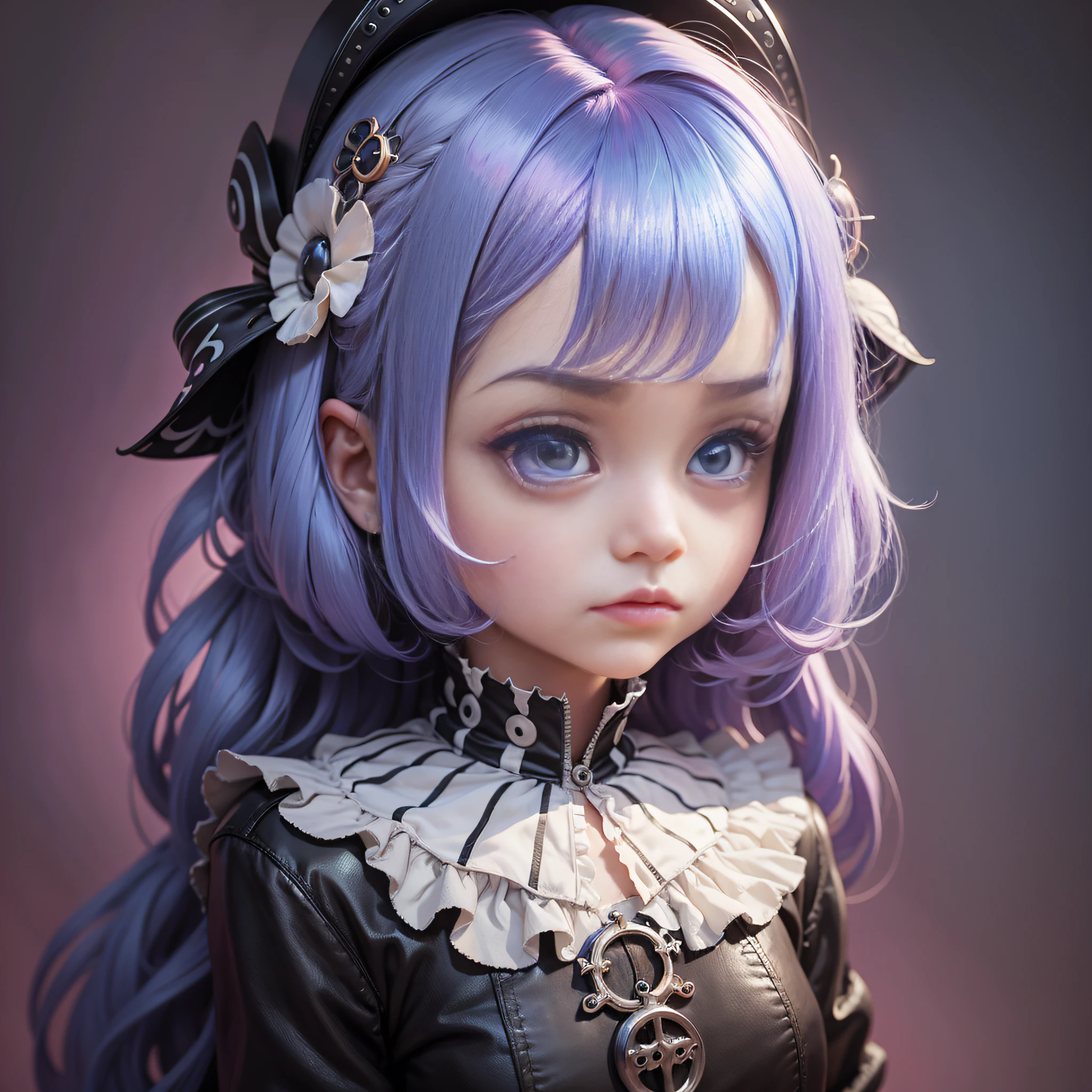 Pixar style, gloomy, negative, twisted, weird, big-eyed , colorful hair, bright HD hair color, background fantasy world, background color oppression. --auto --s2