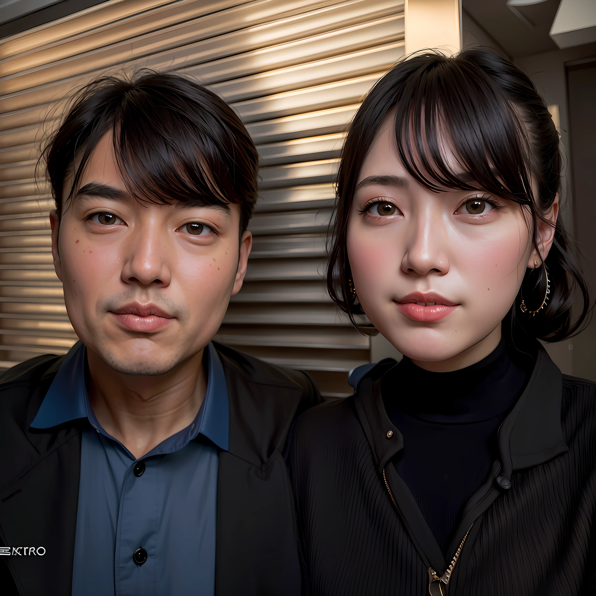 they are two people posing for a picture in front of a window, 8k selfie photograph, korean artist, portrait of two people, sakimichan and frank franzzeta, photo 8 k, nixeu and sakimichan, portrait shot 8 k, ruan jia and fenghua zhong, 8k portrait render, soft portrait shot 8 k