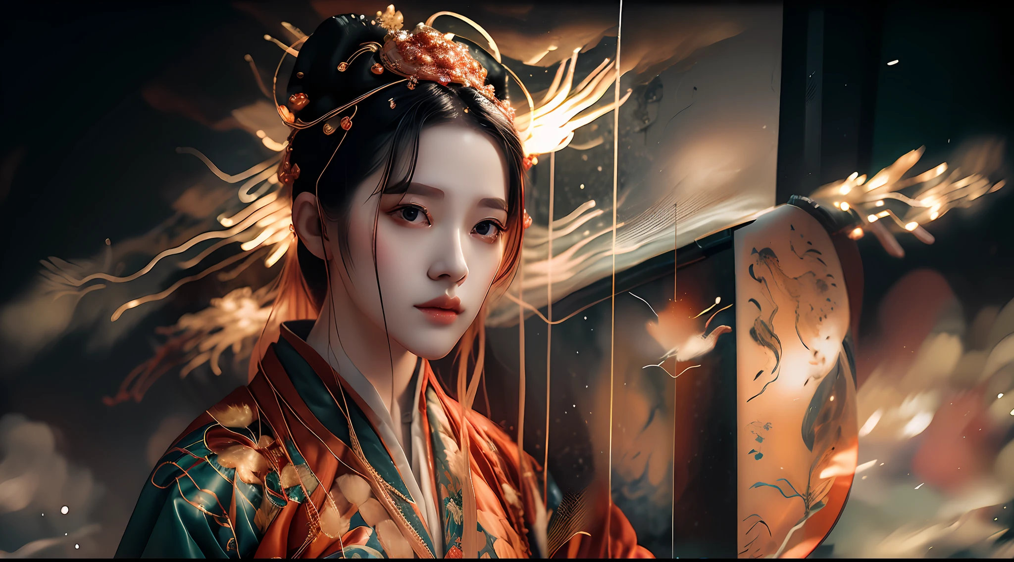 Zhuo Wenjun's beauty is beyond words, his face is like a phoenix, his eyebrows are like willow leaves, his eyes are like lacquer, his nose is like a suspension, his mouth is like Zhu, his neck is like a heavenly girl, and his hands are like Jielian. Her beautiful shape, good manners, and demeanor are amazing.