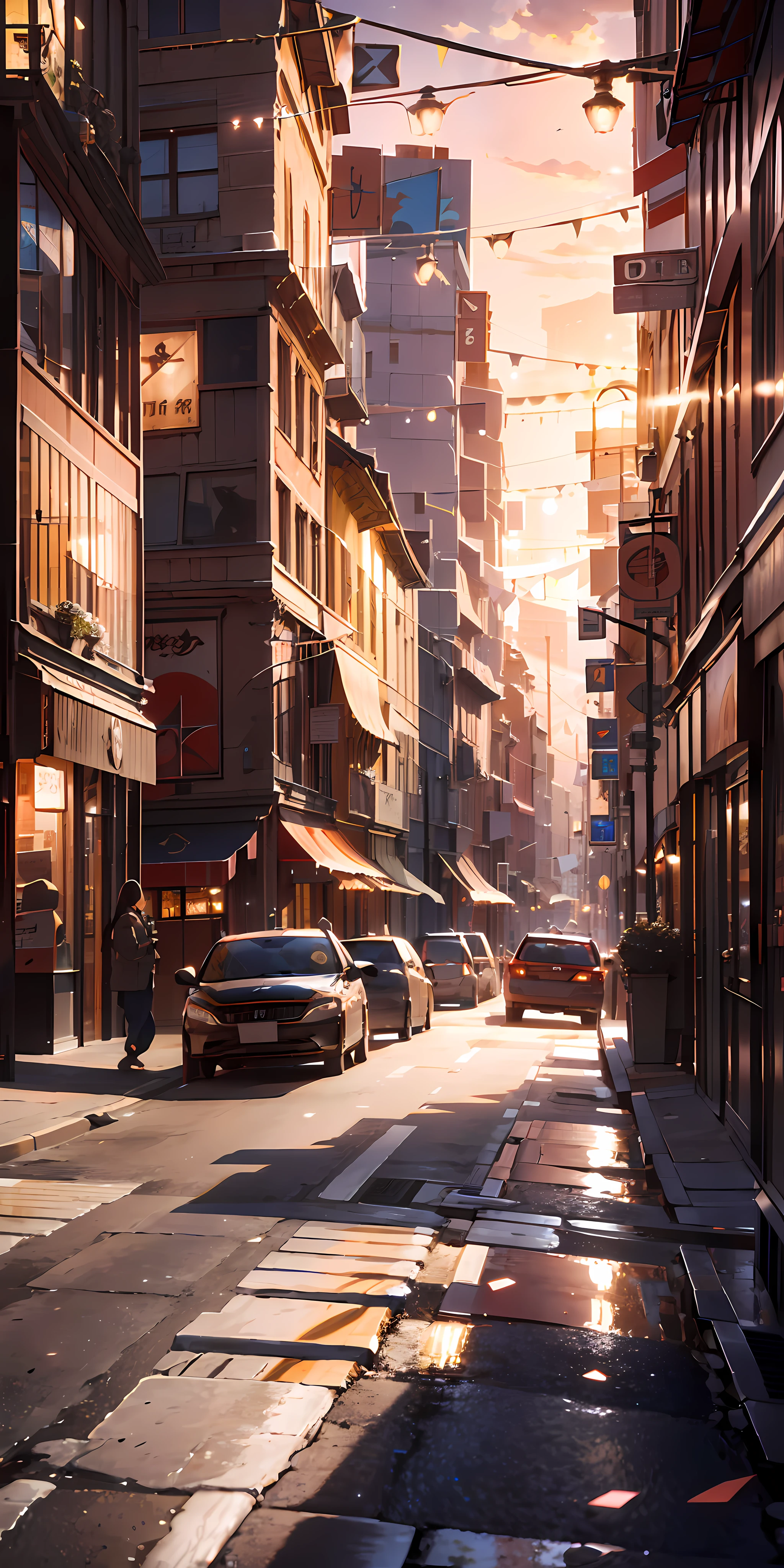 IPA awards winner, haselbland awards winner, a  ultra detailed ultra busy modern city main street, perfect, face, very warm pink-orange colors, octane render, global illumination, intricate details, insane details, 23mm lens, sharp focus, art by Nicolas Poussin, perfect weights, perfect shadows, perfect geometry, perfect lighting, perfect textures, perfect shapes, perfect detail, intensive details, perfect post processing, perfect weights, every part of picture is perfectly detailed and sharp, perfect composition, sharp detailed background, very detailed world, busy imae, global illumination, whole picture is detailed and focused, perfect perspective, perfect light reflections, perfect ambient occlusion, digital blending, luminosity masks, perfect objects positioning, ultra quality, 32k resolution, all objects perfect shape, all object as in real world, cinematic , spectacular, crowded , perfectly tunned, settings from Alchemy,  hyperdetailed, intricate details, world indentation. intricate perfection, intricate best geometry, best volumetric effects, best possible quality