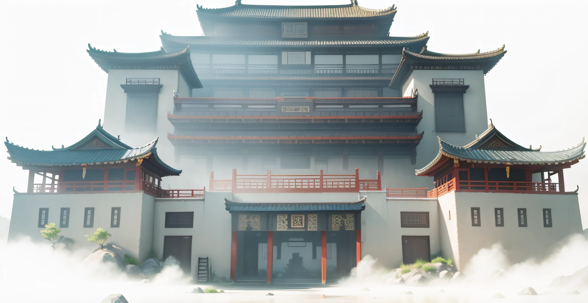 Chinese loft landscape, ink painting, color dull, cool tone, martial arts movie story style, highly detailed, dynamic, epic, realistic lighting and shadows, inspired by Jin Yong, vibrant, 8k, Octane rendering, Unreal Engine, very detailed , Concept Art, Realistic, Cry Engine, Masterpiece, Recent Quality,Hand drawn style --v 6