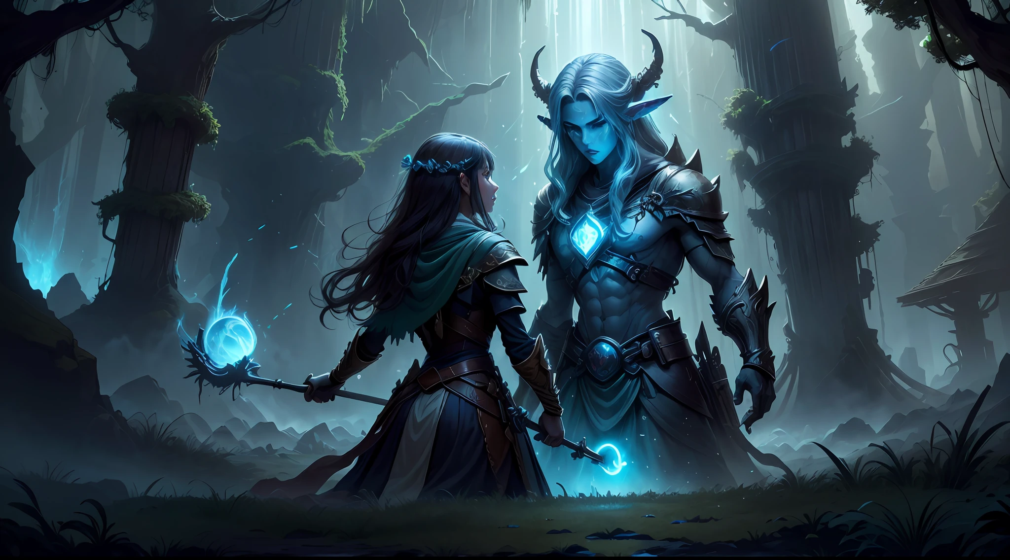 ((Best quality)), ((masterpiece)), (highly detailed:1.3)3D,tanjoreai , Amidst a realm of enchantment and mythical wonders, tales of (heroes:1.1) and (heroines:1.2) unfold. In this realm, ancient prophecies foretell the rise of a chosen champion destined to confront a malevolent force threatening to plunge the world into eternal darkness. The path to victory lies scattered across exotic and otherworldly landscapes, from mist-shrouded forests to towering crystalline peaks and (ethereal floating islands:1.1).Harnessing the arcane arts, (mighty wizards:1.1) conjure spells that weave intricate patterns of magic, while (elven archers:1.1) unleash arrows infused with ancient power. (Dwarven smiths craft legendary weapons:1.1) imbued with the essence of mythical creatures, capable of vanquishing even the most formidable foes.The heroes embark on a perilous quest, guided by ancient scrolls and cryptic riddles. Along their journey, they encounter wise mystics, shape-shifting creatures, and (mysterious sorceresses:1.1) who possess forbidden knowledge.As the heroes traverse the realms, ancient ruins and forgotten temples reveal long-lost secrets and powerful artifacts. The clash of steel and the crackling of (magical energies:1.1) echo through ancient battlegrounds, as the destiny of the world hangs in the balance. The heroes must summon unwavering courage, unwavering unity, and unlock their true potential to overcome seemingly insurmountable odds and fulfill their heroic destinies.In this realm of high fantasy, where the realms of magic and technology intertwine, where legends are born and (epic:1.2) sagas unfold, where heroes rise and villains fall, embark on a grand adventure that will captivate the imagination and transport you to a world where anything is possible,HDR (High Dynamic Range),Ray Tracing,NVIDIA RTX,Super-Resolution,Unreal 5,Subsurface scattering,PBR Texturing,Post-processing,Anisotropic Filtering,Depth-of-field,Maximum clarity and sharpness,Multi-layered textu