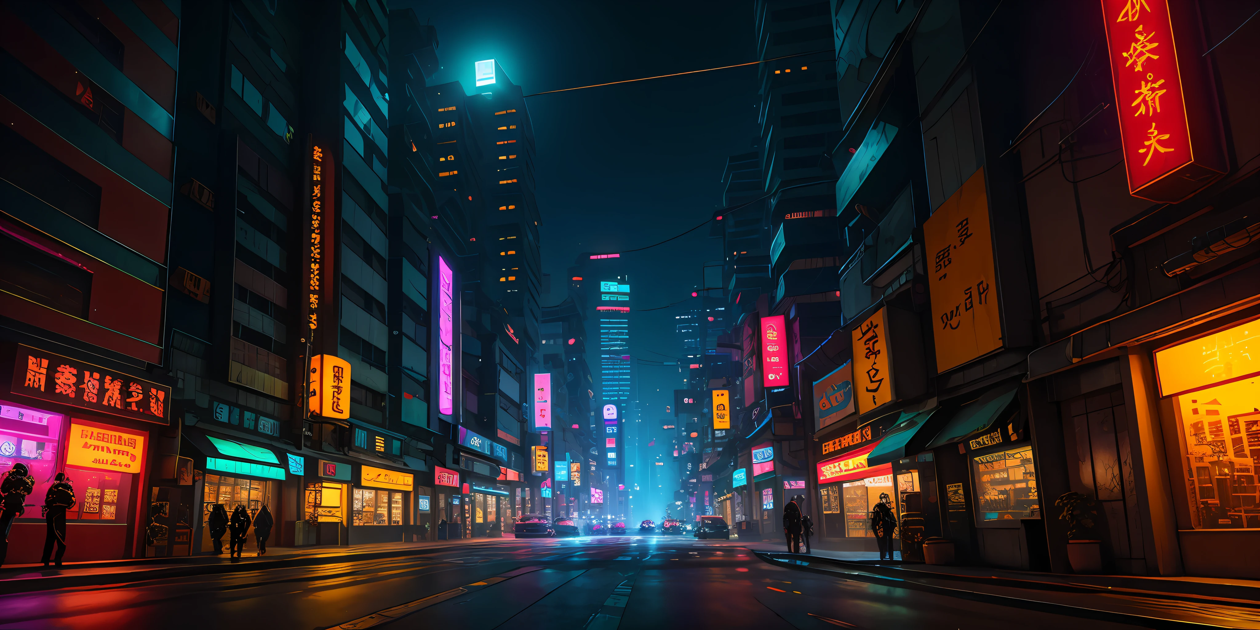 Cyberpunk City sci-fi movie, empty street, night, chinoiserie building, old store, irregular, circuit board, wire, complex, ultra detail, realistic, ultra-realistic, high quality, best, ultra detailed, crazy detailed, highly detailed, photorealistic, magnificent composition, top quality, 32k, Japan --v 6