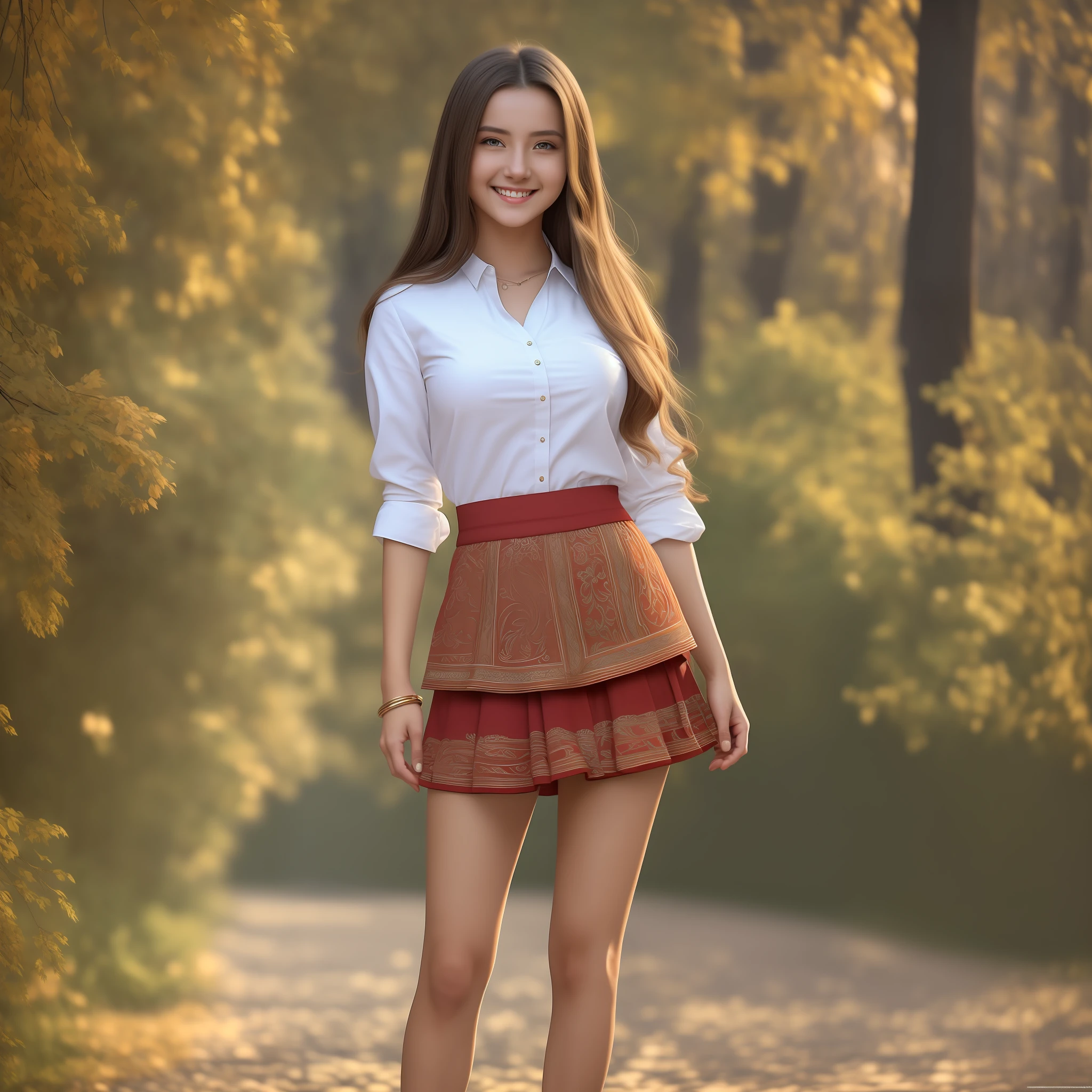 (masterpiece), best quality, realistic, ultra-detailed CG, 8k HDR wallpaper, portrait of a beautiful 23-year-old Hungarian girl named Bobungda Tuni, wearing a skirt, full-body pose, eye-catching smile on her face, isolated from the background, alone, single image