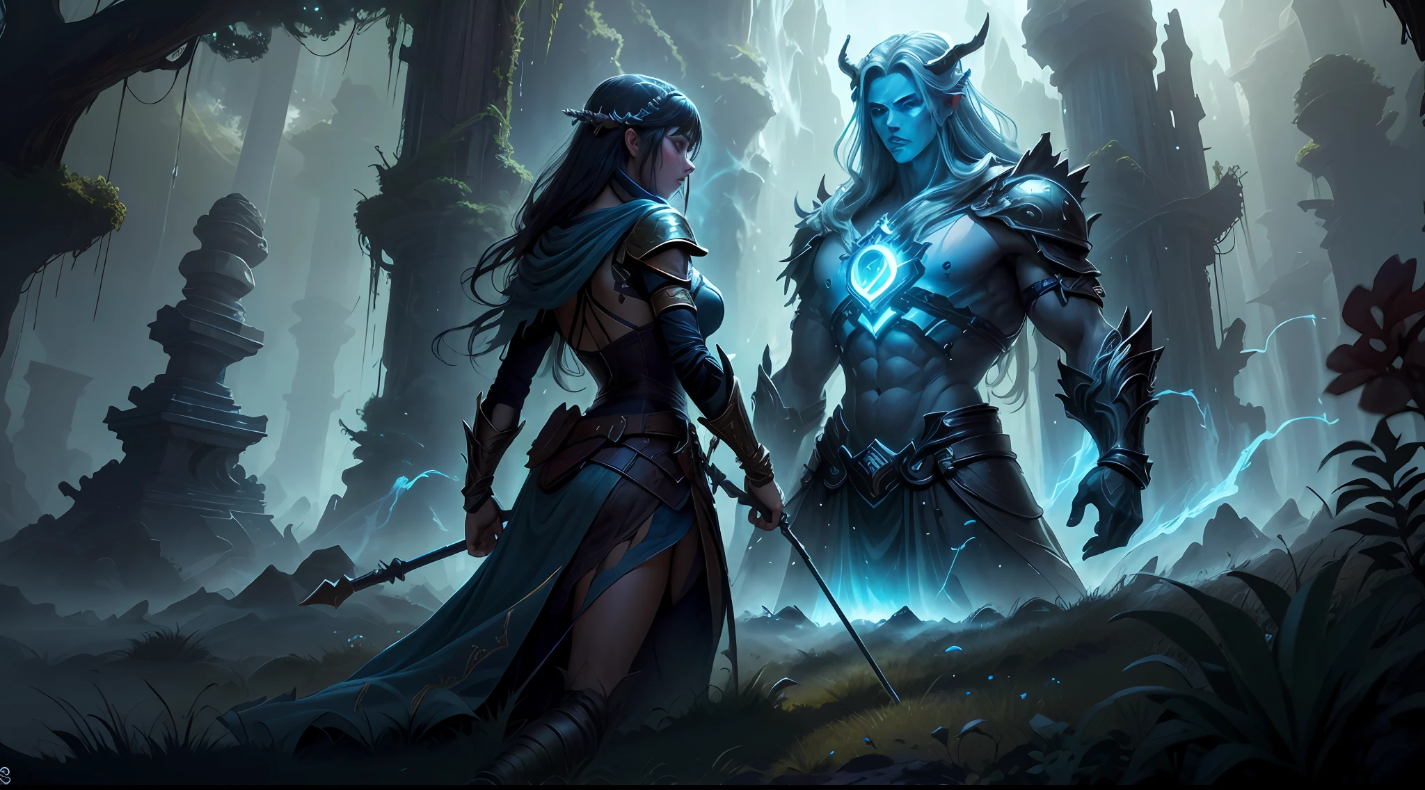 ((Best quality)), ((masterpiece)), (highly detailed:1.3)3D,tanjoreai , Amidst a realm of enchantment and mythical wonders, tales of (heroes:1.1) and (heroines:1.2) unfold. In this realm, ancient prophecies foretell the rise of a chosen champion destined to confront a malevolent force threatening to plunge the world into eternal darkness. The path to victory lies scattered across exotic and otherworldly landscapes, from mist-shrouded forests to towering crystalline peaks and (ethereal floating islands:1.1).Harnessing the arcane arts, (mighty wizards:1.1) conjure spells that weave intricate patterns of magic, while (elven archers:1.1) unleash arrows infused with ancient power. (Dwarven smiths craft legendary weapons:1.1) imbued with the essence of mythical creatures, capable of vanquishing even the most formidable foes.The heroes embark on a perilous quest, guided by ancient scrolls and cryptic riddles. Along their journey, they encounter wise mystics, shape-shifting creatures, and (mysterious sorceresses:1.1) who possess forbidden knowledge.As the heroes traverse the realms, ancient ruins and forgotten temples reveal long-lost secrets and powerful artifacts. The clash of steel and the crackling of (magical energies:1.1) echo through ancient battlegrounds, as the destiny of the world hangs in the balance. The heroes must summon unwavering courage, unwavering unity, and unlock their true potential to overcome seemingly insurmountable odds and fulfill their heroic destinies.In this realm of high fantasy, where the realms of magic and technology intertwine, where legends are born and (epic:1.2) sagas unfold, where heroes rise and villains fall, embark on a grand adventure that will captivate the imagination and transport you to a world where anything is possible,HDR (High Dynamic Range),Ray Tracing,NVIDIA RTX,Super-Resolution,Unreal 5,Subsurface scattering,PBR Texturing,Post-processing,Anisotropic Filtering,Depth-of-field,Maximum clarity and sharpness,Multi-layered textu