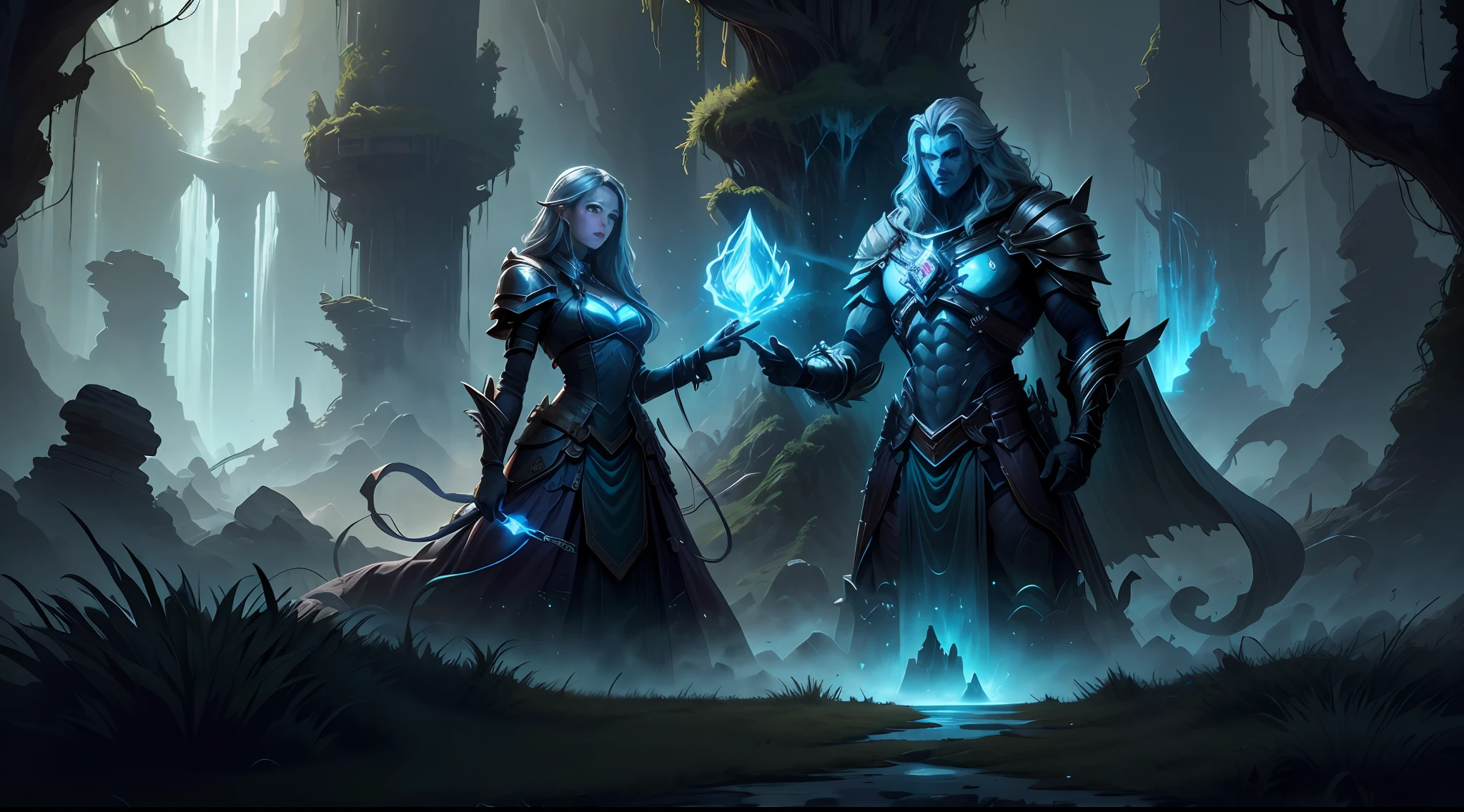 ((Best quality)), ((masterpiece)), (highly detailed:1.3)3D,tanjoreai , Amidst a realm of enchantment and mythical wonders, tales of (heroes:1.1) and (heroines:1.2) unfold. In this realm, ancient prophecies foretell the rise of a chosen champion destined to confront a malevolent force threatening to plunge the world into eternal darkness. The path to victory lies scattered across exotic and otherworldly landscapes, from mist-shrouded forests to towering crystalline peaks and (ethereal floating islands:1.1).Harnessing the arcane arts, (mighty wizards:1.1) conjure spells that weave intricate patterns of magic, while (elven archers:1.1) unleash arrows infused with ancient power. (Dwarven smiths craft legendary weapons:1.1) imbued with the essence of mythical creatures, capable of vanquishing even the most formidable foes.The heroes embark on a perilous quest, guided by ancient scrolls and cryptic riddles. Along their journey, they encounter wise mystics, shape-shifting creatures, and (mysterious sorceresses:1.1) who possess forbidden knowledge.As the heroes traverse the realms, ancient ruins and forgotten temples reveal long-lost secrets and powerful artifacts. The clash of steel and the crackling of (magical energies:1.1) echo through ancient battlegrounds, as the destiny of the world hangs in the balance. The heroes must summon unwavering courage, unwavering unity, and unlock their true potential to overcome seemingly insurmountable odds and fulfill their heroic destinies.In this realm of high fantasy, where the realms of magic and technology intertwine, where legends are born and (epic:1.2) sagas unfold, where heroes rise and villains fall, embark on a grand adventure that will captivate the imagination and transport you to a world where anything is possible,HDR (High Dynamic Range),Ray Tracing,NVIDIA RTX,Super-Resolution,Unreal 5,Subsurface scattering,PBR Texturing,Post-processing,Anisotropic Filtering,Depth-of-field,Maximum clarity and sharpness,Multi-layered textu