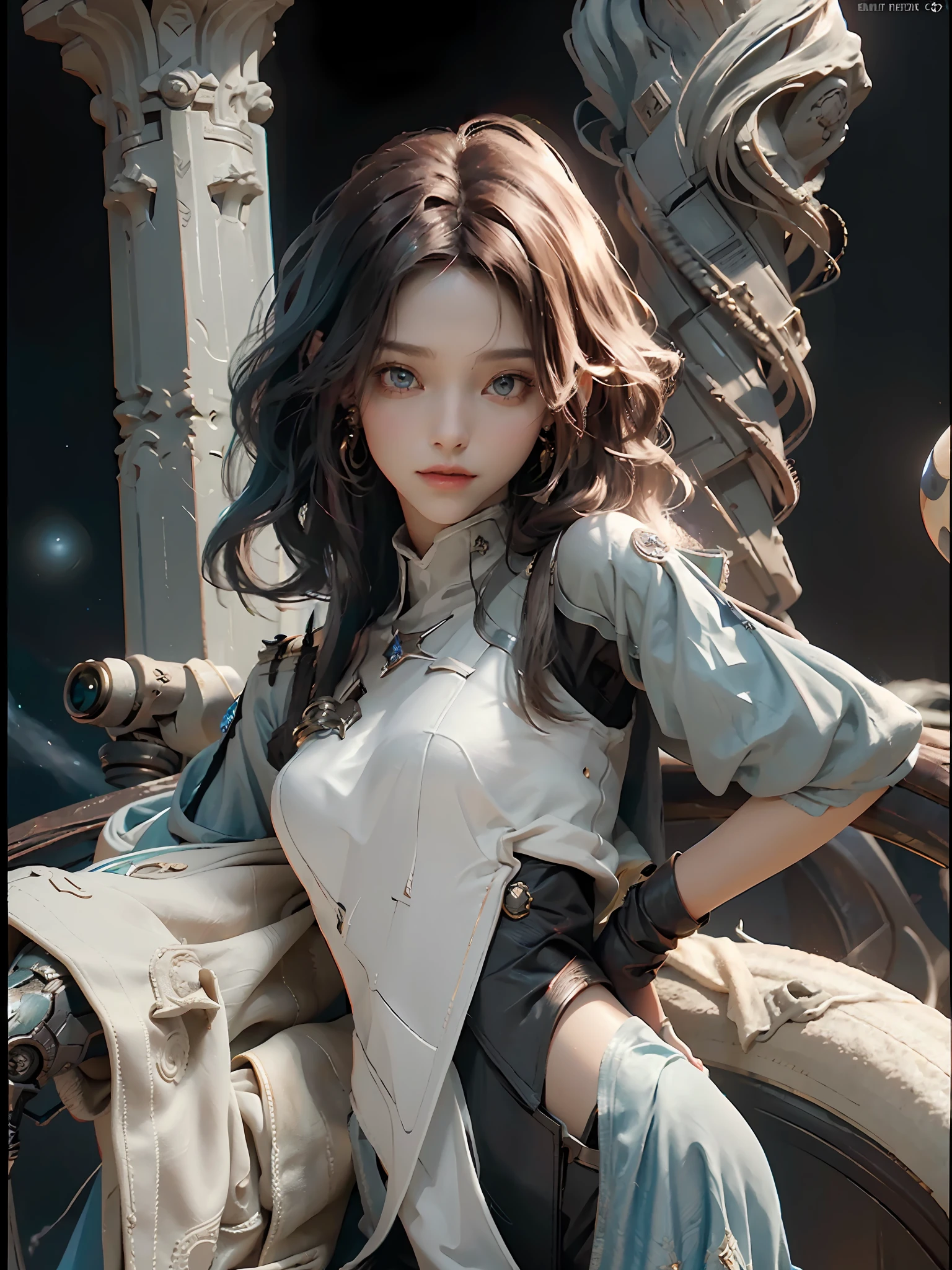 ((Best Quality)), ((Masterpiece)), (Details: 1.4), 3D, Bust, (Young Girl), Solo, Portrait, ((Straight Face)), (Body Front), (Beautiful Young Girl Image), ((Small Breast)), ((Bust Photo)), (Upper Body), (Slim Perfect Body: 1.2), (Perfect Face), (Young Face: 1.2), glowing eyes, (Yellow Eyes: 1.5), (Perfect Eyes), (Perfect Hand), (Perfect Fingers), (Soft and Simple Hair: 1.5), (Simple Tight Combat Suit: 1.3), Golden Hair, Collar, (Metal Gloves: 1.2), (Weapon), Chain, In the distant future, the line between science fiction and fantasy has disappeared, and the world is an awesome tapestry of wonder. Enter a universe where magic and technology coexist in harmony and shape the fate of civilization in the vast expanse of space. At the heart of this field is celestial relations, an interstellar center of mysterious energy and technological wonders. Here, arcane knowledge is intertwined with cutting-edge science, giving birth to a society brimmed with the power of ancient spells, while occult arts enhance technology. As a young explorer, embark on a grand adventure destined to unlock the secrets of the celestial bond. As you travel through the uncharted realms of the universe, encounter various civilizations full of creatures with extraordinary abilities. From the ethereal spire of the elves, where the art of traveling across dimensions is perfected, to the cybernetic enclave of the Android Group, witness the tapestry of life where magic and technology intertwine. Unleash your latent power as you adapt to the energy flowing through the Nexus. Take advantage of the ancient spells of forgotten witchcraft to propel your starship through the vast universe. Wield enchanted weapons infused with futuristic enhancements to shape surging energy and engage in epic battles against cosmic abominations and intergalactic tyrants. Uncover the origins of this harmonious blend of magic and technology as you delve into the mysterious realm of celestial relationships. Discover ancient prophecie