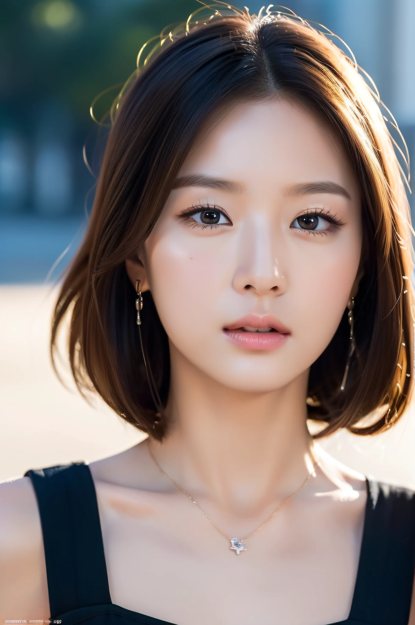 ((Top Quality, 8K, Masterpiece: 1.3)), Sharp Focus: 1.2, (Cute Actress), Realistic Photo, (Shiny Skin: 1.3), Realistic Photo, Black Hair, Realistic Pupil, Movie Lighting, Highly Detailed Eyes and Face,