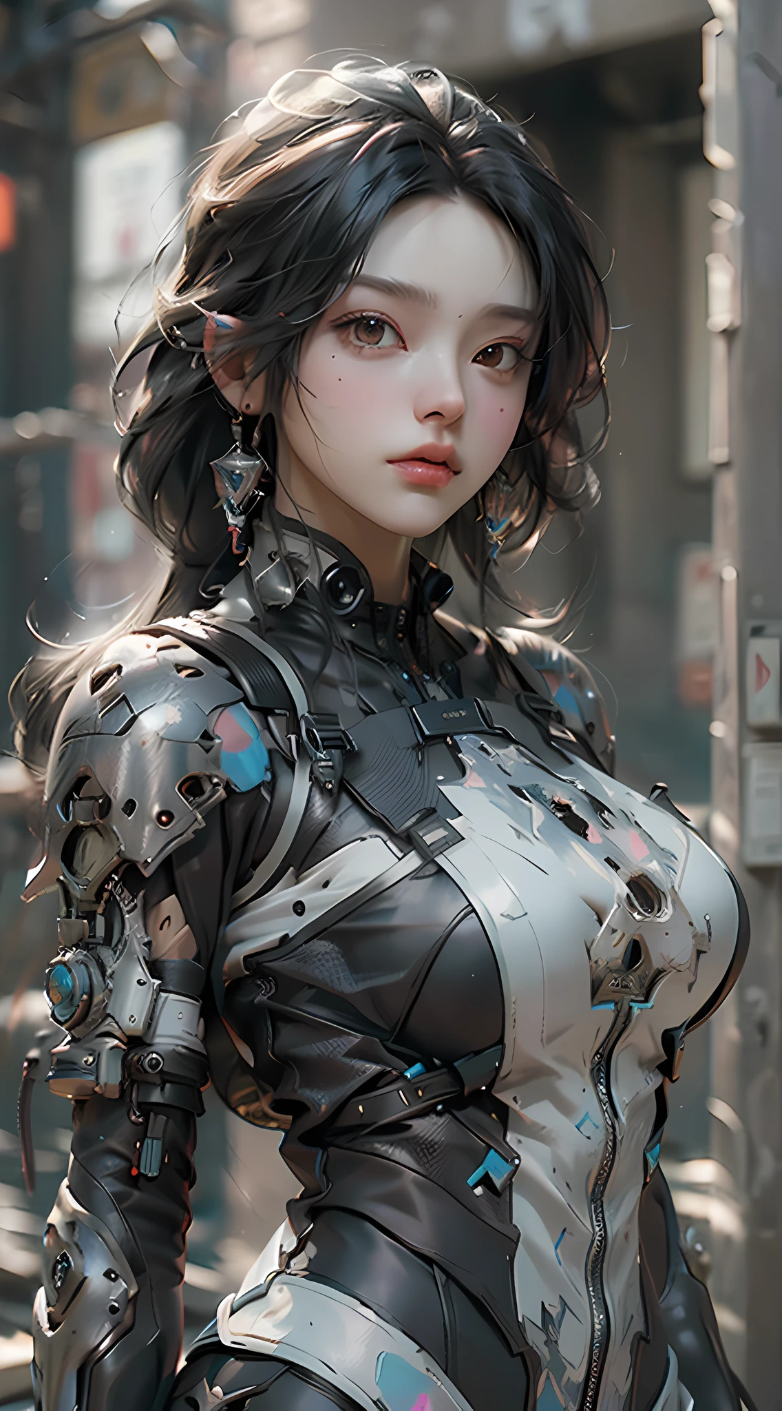 ((Best quality)), ((masterpiece)), (detailed:1.4), 3D, an image of a beautiful cyberpunk female,HDR (High Dynamic Range),Ray Tracing,NVIDIA RTX,Super-Resolution,Unreal 5,Subsurface scattering,PBR Texturing,Post-processing,Anisotropic Filtering,Depth-of-field,Maximum clarity and sharpness,Multi-layered textures,Albedo and Specular maps,Surface shading,Accurate simulation of light-material interaction,Perfect proportions,Octane Render,Two-tone lighting,Wide aperture,Low ISO,White balance,Rule of thirds,8K RAW,