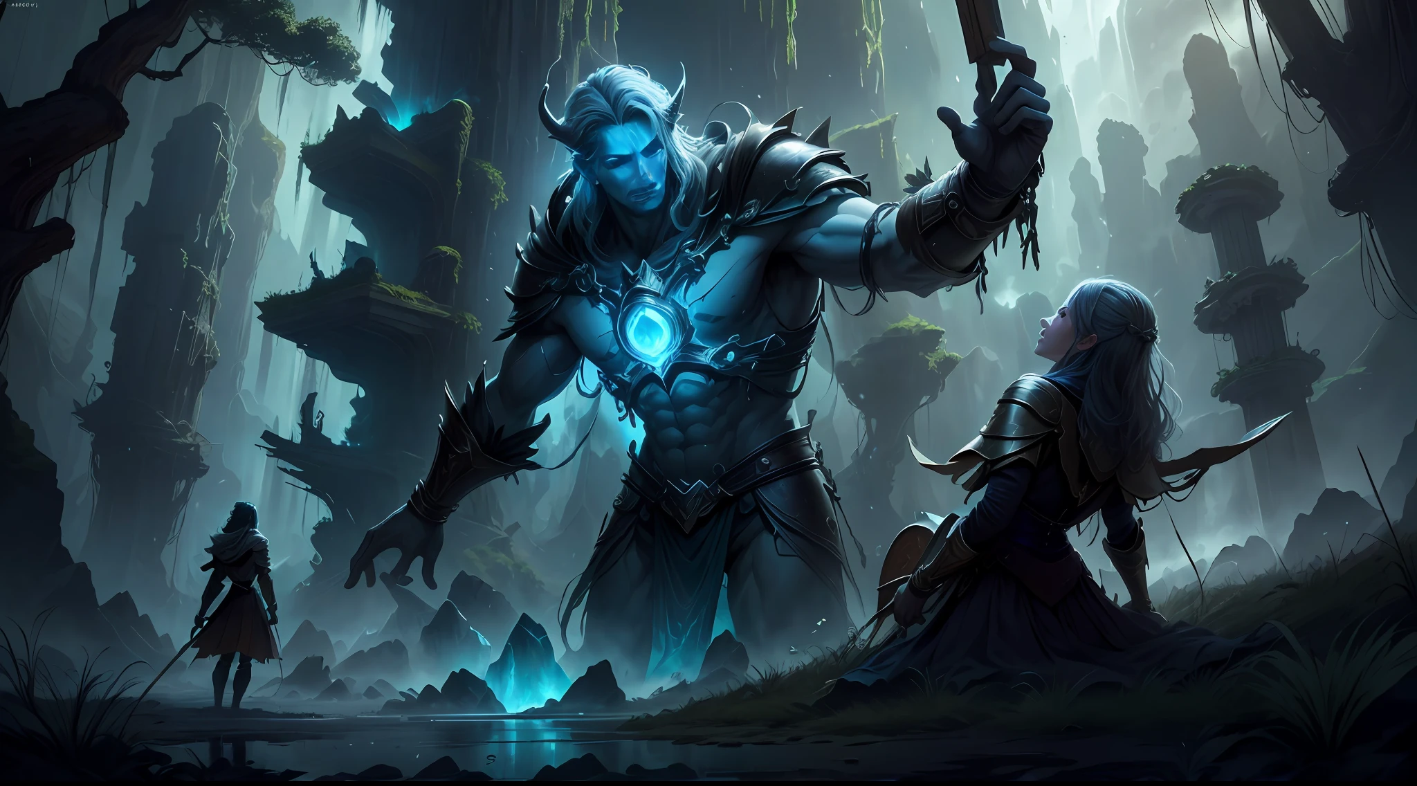 ((Best quality)), ((masterpiece)), (highly detailed:1.3)3D,tanjoreai , Amidst a realm of enchantment and mythical wonders, tales of (heroes:1.1) and (heroines:1.2) unfold. In this realm, ancient prophecies foretell the rise of a chosen champion destined to confront a malevolent force threatening to plunge the world into eternal darkness. The path to victory lies scattered across exotic and otherworldly landscapes, from mist-shrouded forests to towering crystalline peaks and (ethereal floating islands:1.1).Harnessing the arcane arts, (mighty wizards:1.1) conjure spells that weave intricate patterns of magic, while (elven archers:1.1) unleash arrows infused with ancient power. (Dwarven smiths craft legendary weapons:1.1) imbued with the essence of mythical creatures, capable of vanquishing even the most formidable foes.The heroes embark on a perilous quest, guided by ancient scrolls and cryptic riddles. Along their journey, they encounter wise mystics, shape-shifting creatures, and (mysterious sorceresses:1.1) who possess forbidden knowledge.As the heroes traverse the realms, ancient ruins and forgotten temples reveal long-lost secrets and powerful artifacts. The clash of steel and the crackling of (magical energies:1.1) echo through ancient battlegrounds, as the destiny of the world hangs in the balance. The heroes must summon unwavering courage, unwavering unity, and unlock their true potential to overcome seemingly insurmountable odds and fulfill their heroic destinies.In this realm of high fantasy, where the realms of magic and technology intertwine, where legends are born and (epic:1.2) sagas unfold, where heroes rise and villains fall, embark on a grand adventure that will captivate the imagination and transport you to a world where anything is possible,HDR (High Dynamic Range),Ray Tracing,NVIDIA RTX,Super-Resolution,Unreal 5,Subsurface scattering,PBR Texturing,Post-processing,Anisotropic Filtering,Depth-of-field,Maximum clarity and sharpness,Multi-layered textu