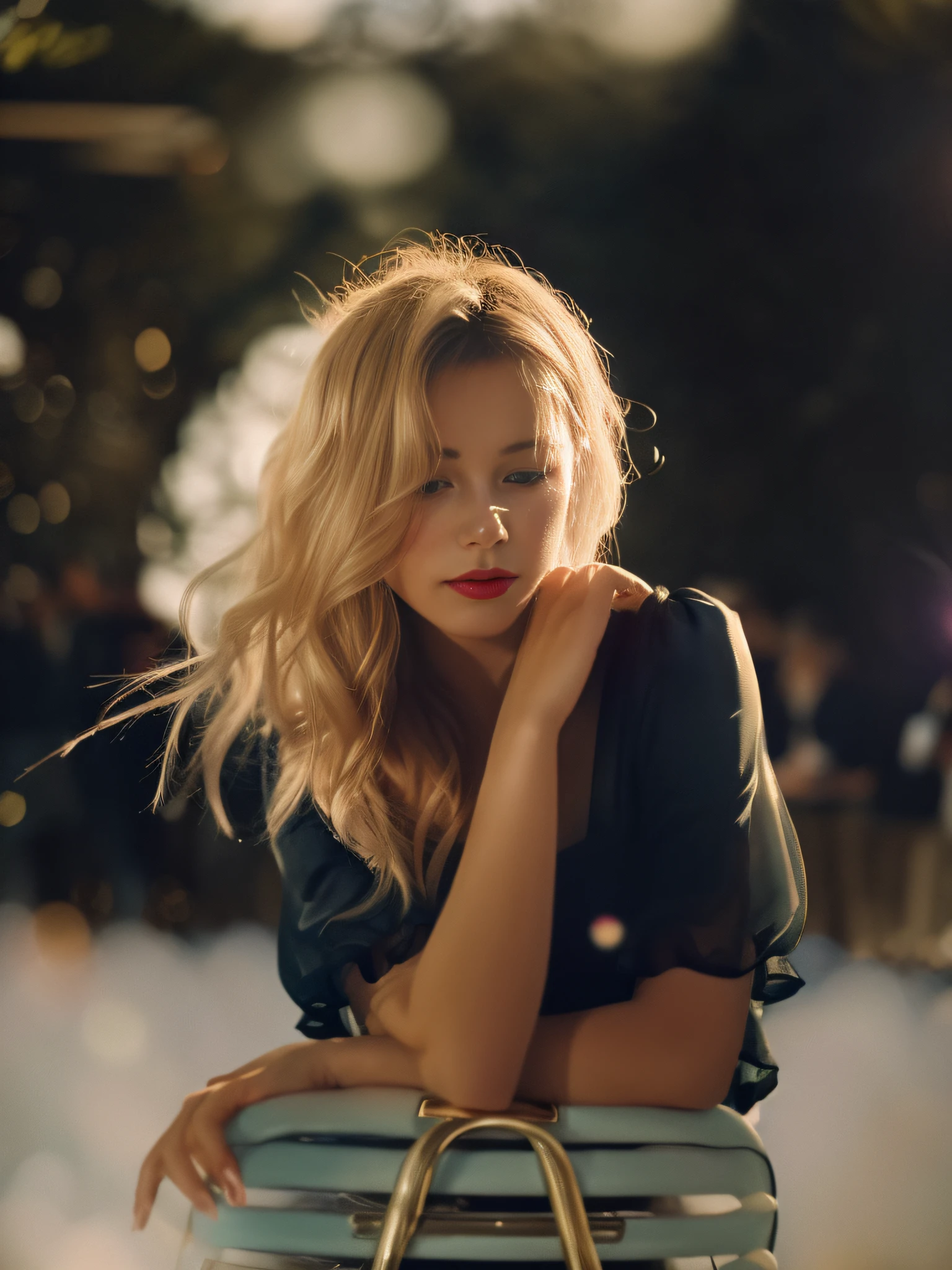 mute colors, movie lighting, backlighting, flare, ghost, tulle dress,
