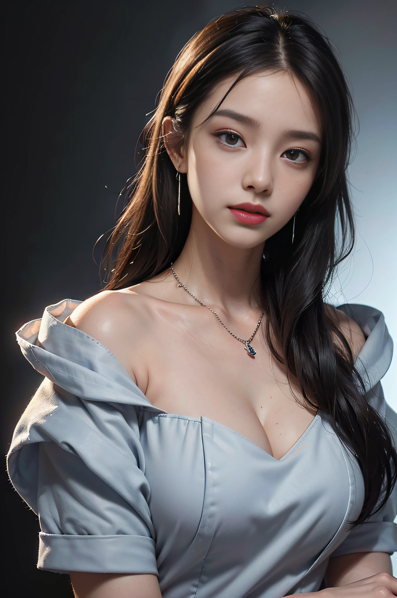 nurse, big, deep cleavage, top quality, masterpiece, illustration, very delicate and beautiful, very detailed, cg, unity, 8k wallpaper, amazing, fine detail, highly detailed cg Unity 8K wallpaper, huge file size, very detailed, high resolution, handsome detail woman, highly detailed eyes and face, wonderful detailed eyes, face light, (Best illustration: 1.1), (Best Shadow (1.1), ultra high resolution, (photoreal: 1.1), (photoreal: 1.2:1.1), realistic facial proportions, slender, smile, (makeup: 0.4), (fluffy black eyes: 1.21), black eyes, beholder, dark brown hair, earrings, necklaces, hairpins, cowboy shots, (irregular irregular skin imperfections, veins, wrinkles on the skin: pores: 1.2), (Dark Night Background: 1.2), (Bokeh: 1.4),