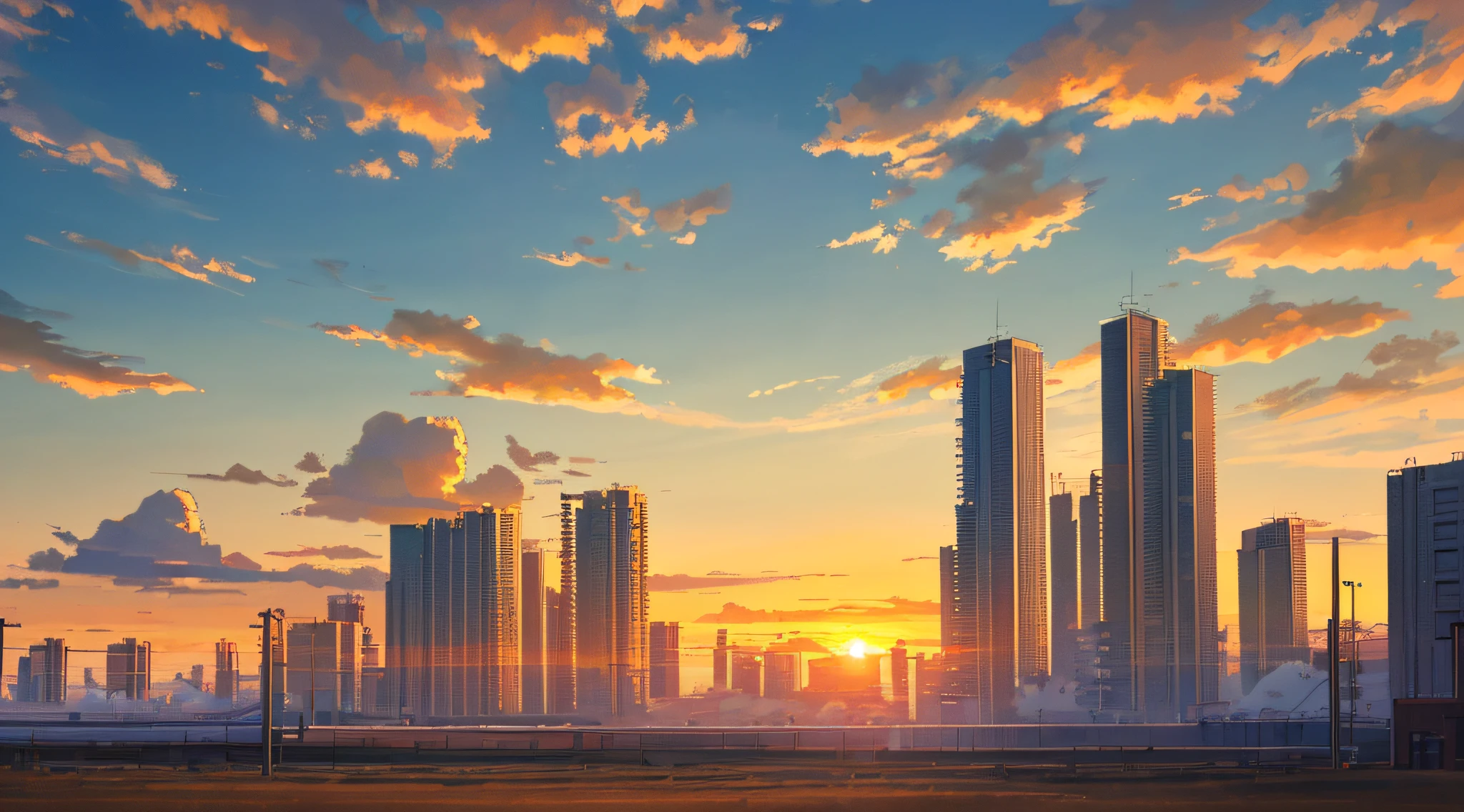 Masterpiece, Best Quality, (Very Detailed CG Unity 8k Wallpaper), Unmanned, (Best Quality), (Best Illustration), (Best Shadow) Sunset, Clouds, Hayao Miyazaki, Sad, Natural, Refined