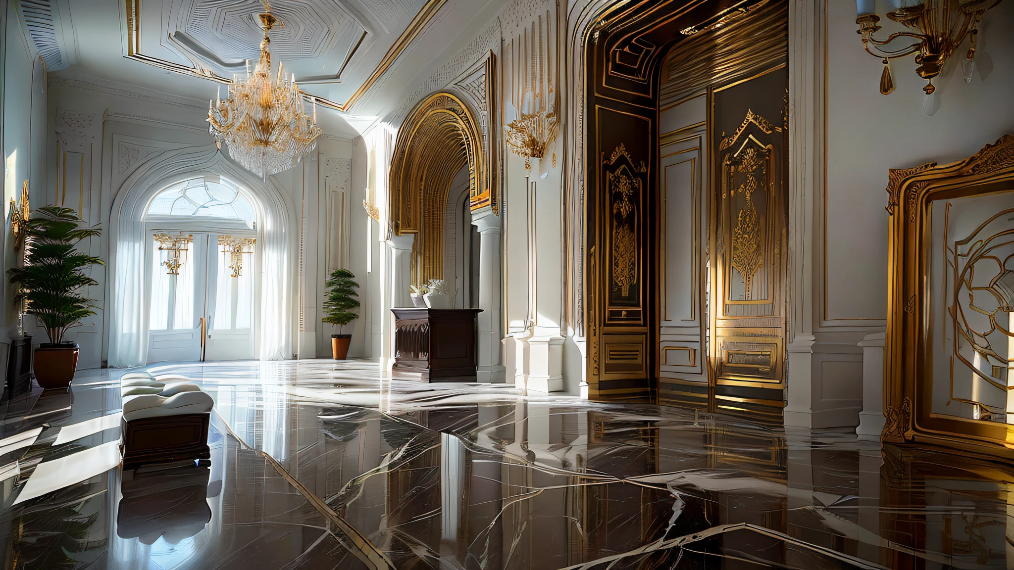 Sense of premium, realistic, fine-grained white marble walls, ceiling is white, shot with Sony A3 camera, the color of the background wall can be changed --auto --s2