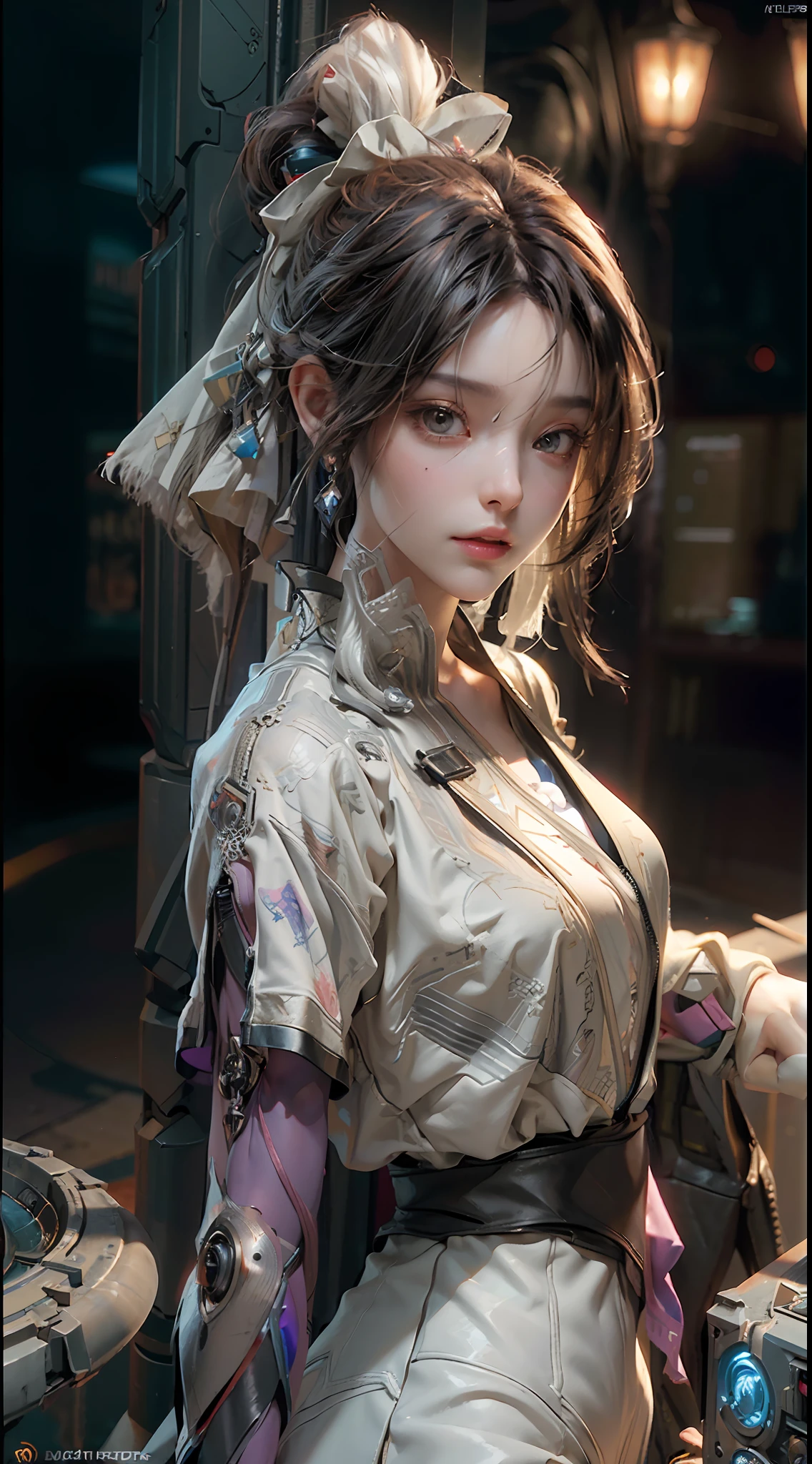 ((Best quality)), ((masterpiece)), (detailed:1.4), 3D, an image of a beautiful cyberpunk female,HDR (High Dynamic Range),Ray Tracing,NVIDIA RTX,Super-Resolution,Unreal 5,Subsurface scattering,PBR Texturing,Post-processing,Anisotropic Filtering,Depth-of-field,Maximum clarity and sharpness,Multi-layered textures,Albedo and Specular maps,Surface shading,Accurate simulation of light-material interaction,Perfect proportions,Octane Render,Two-tone lighting,Wide aperture,Low ISO,White balance,Rule of thirds,8K RAW,
