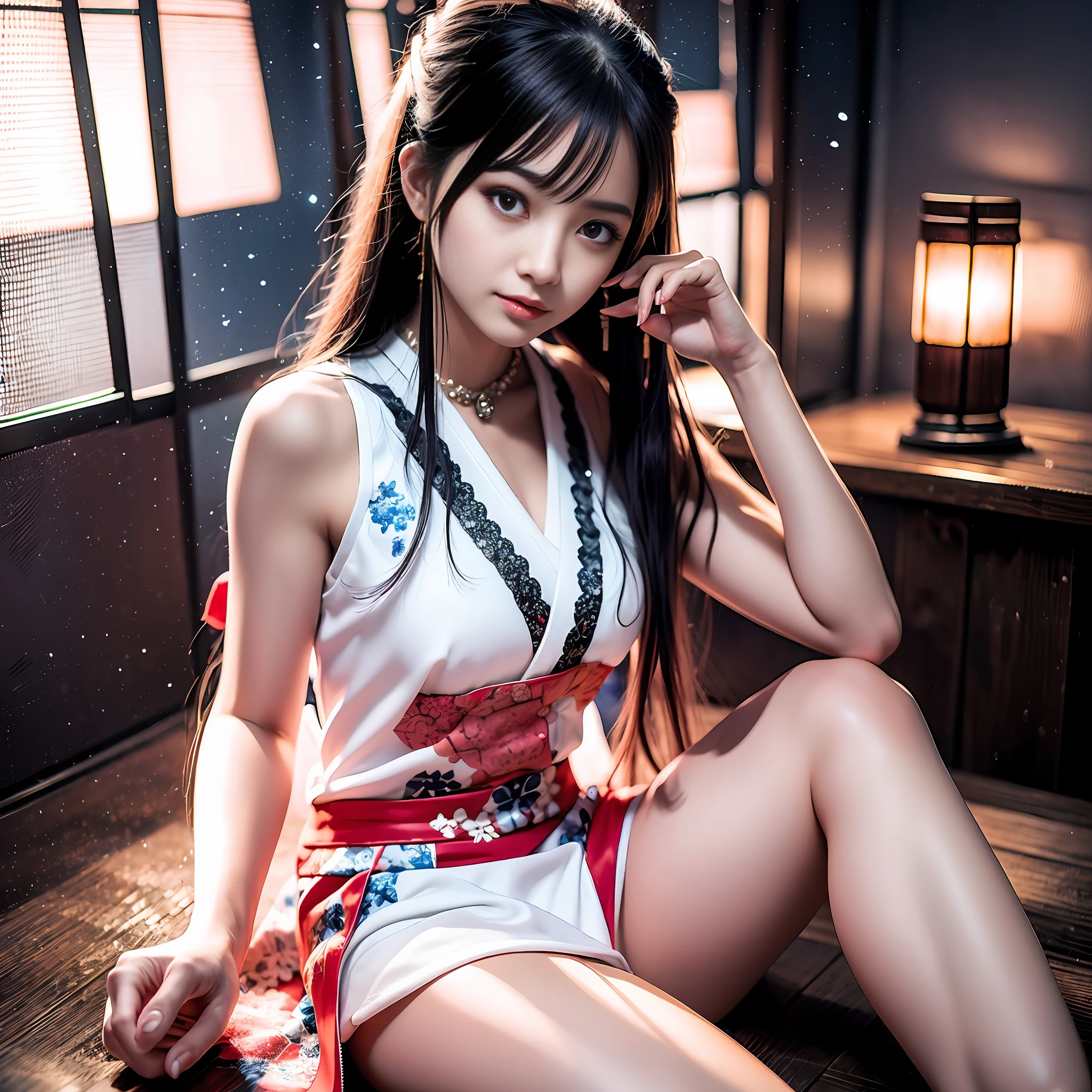 Japan model, sophisticated gravure idol, gentle gaze, underwear shorts, open legs --auto --s2