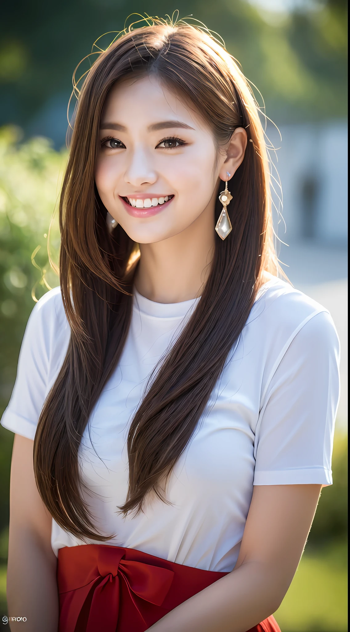(8k, RAW Photos,Best Quality, High Resolution:1.1), (Hyperrealistic:1.4),(Realistic, Photorealistic:1.3), Soft Light,Big,2 Girls,Realistic Face,Realistic Body,Realistic Skin,Absurdity,Masterpiece,(Cute:1.8), Cuties, Solo, (Big:1.2), Detailed Black Eyes,Innocent Eyes,Blusher,(T-Shirt:1.2 ),Cinema Light,Film Grain,Jewelry,Earrings,((Medium Hair:1.1)),((Floating Hair Novafrog Style)),Cherry Colored Lips,Hair Ribbon,Hair Bow,Ponytail,Close Up,Look Viewer,Long Hair,Upper Body,Open Lips,Top Teeth, (Smiling Eyes:0.6),((grinning:1.2)),Depth of Field, Blurred Background, Eye Focus , Bokeh,Young, 85mm Lens, f/1.4,Professional Lighting, Young,Portrait,Photon Mapping,Radiosity,Physically Based Rendering,Asian