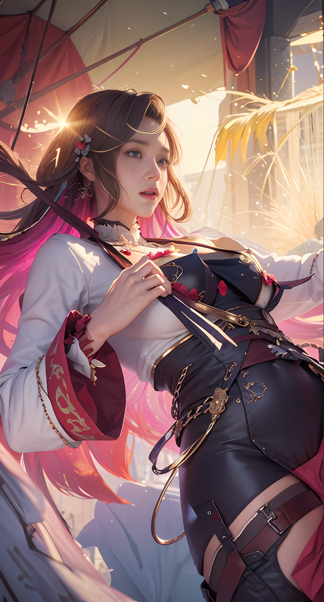 Best quality, masterpiece (large breasts), detailed skin texture, detailed cloth texture, detailed face, super detail, 8k, intricate detail, 1girl
