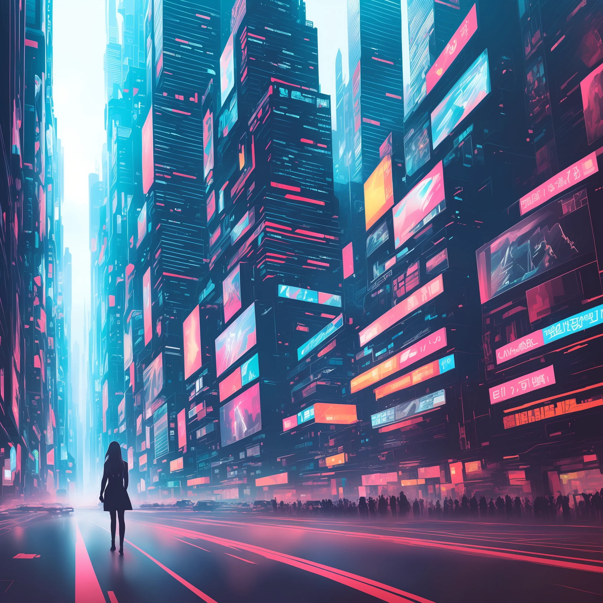 /imagine Create an awe-inspiring 16K image using the power of SeaArt AI. Transport us to a futuristic cyberpunk city with an Asian girl as the focal point. The cityscape should stretch into the distance, offering a wide and detailed view without any distortion. Utilize the capabilities of SeaArt AI to render an ultra-realistic scene with vibrant colors, intricate details, and perfectly composed lighting. Make the image visually stunning, surpassing the best human-created artwork to date. --ar 16:9 Tags: awe-inspiring, 16K image, SeaArt AI, futuristic cyberpunk city, Asian girl, wide view, detailed, ultra-realistic, vibrant colors, intricate details, perfect lighting, visually stunning, surpass human artistry. --auto --s2