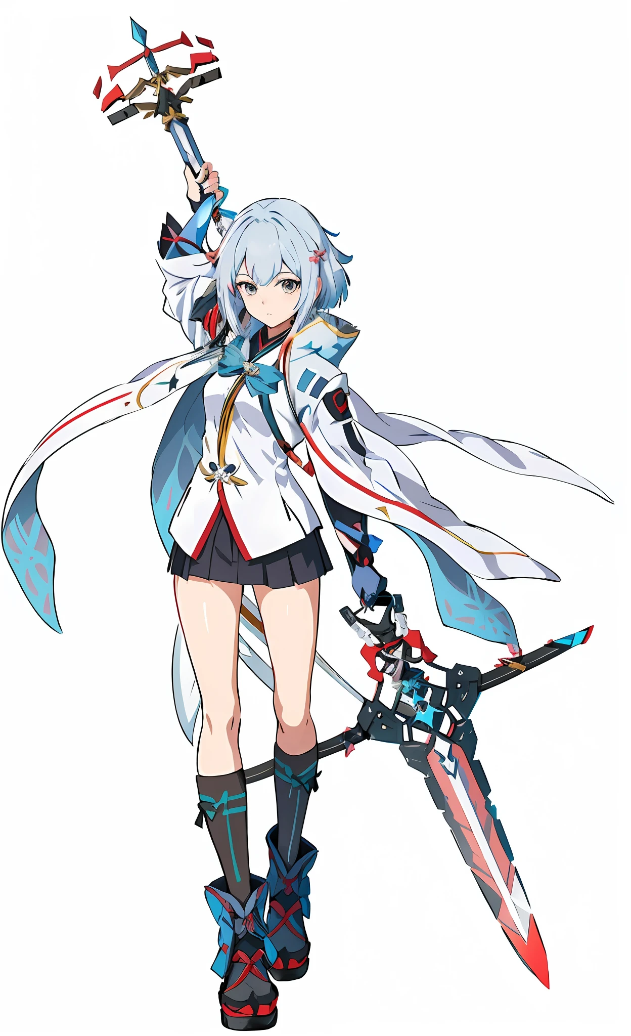 anime girl with sword and sword in hand, ayaka genshin impact, official character art, from arknights, render of april, anime girl with a bow and arrow, katana zero video game character, ( ( character concept art ) ), female protagonist 👀 :8, keqing from genshin impact, cushart krenz key art feminine