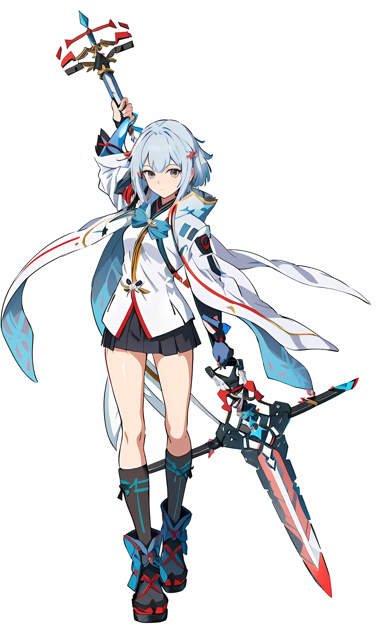 anime girl with sword and sword in hand, ayaka genshin impact, official character art, from arknights, render of april, anime girl with a bow and arrow, katana zero video game character, ( ( character concept art ) ), female protagonist 👀 :8, keqing from genshin impact, cushart krenz key art feminine