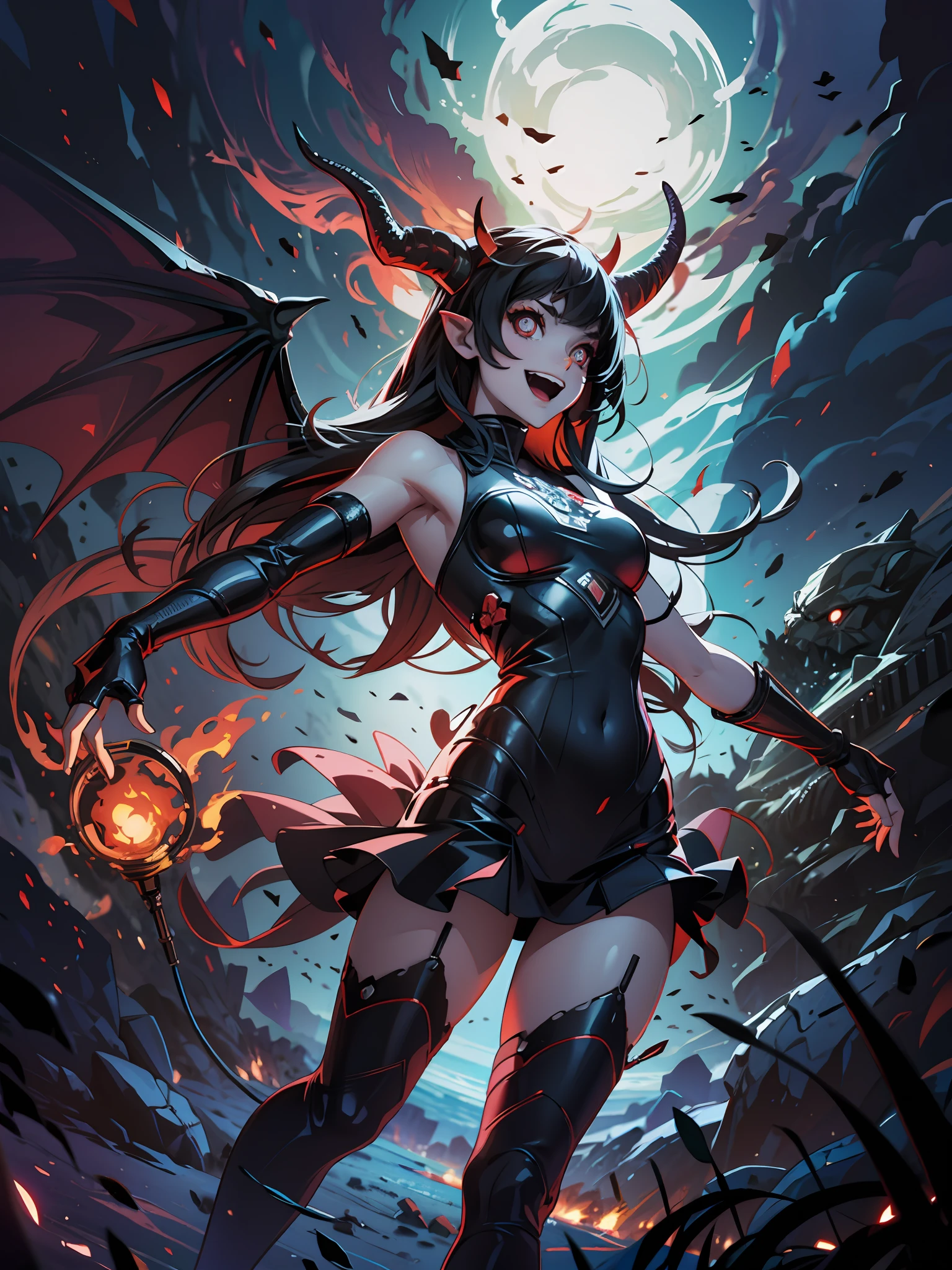 red eyes, looking at viewers,