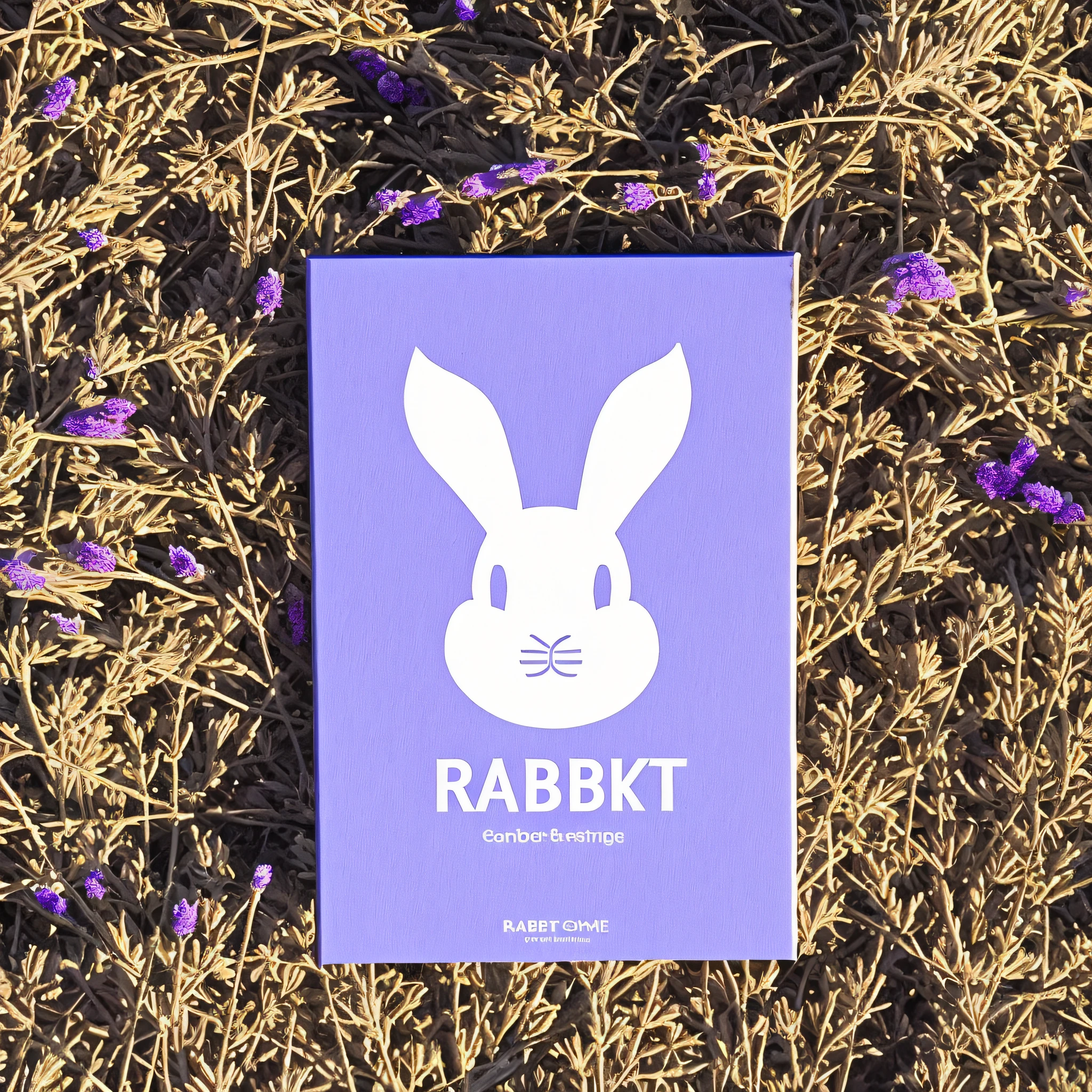 Rabbit and lavender combined with CSXW text, simple geometry to form a rabbit shape