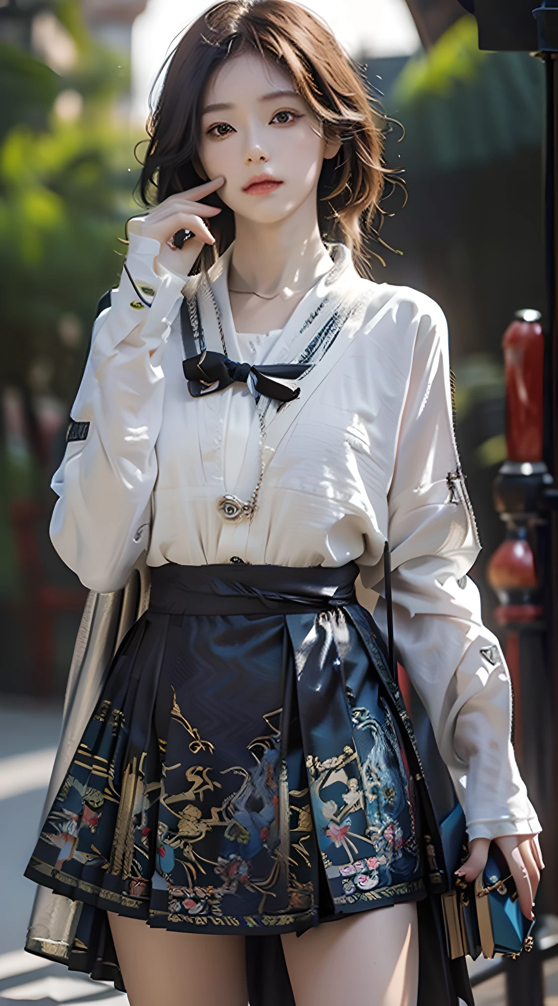 multicolored hair, chiaroscuro, depth of field, cinematic lighting, sony fe gm, uhd, retina, masterpiece, anatomically correct, textured skin, super detail, high detail, high quality, high quality, award-winning, best quality, high resolution, 4K, a girl, standing on the street, daytime, skirt,heels, multicolored hair, chiaroscuro, depth of field, cinematic lighting, sony fe gm, ultra hd, retina, masterpiece, anatomically correct, textured skin, ultra detail, high detail, high quality, award-winning, best quality , high resolution, 4K