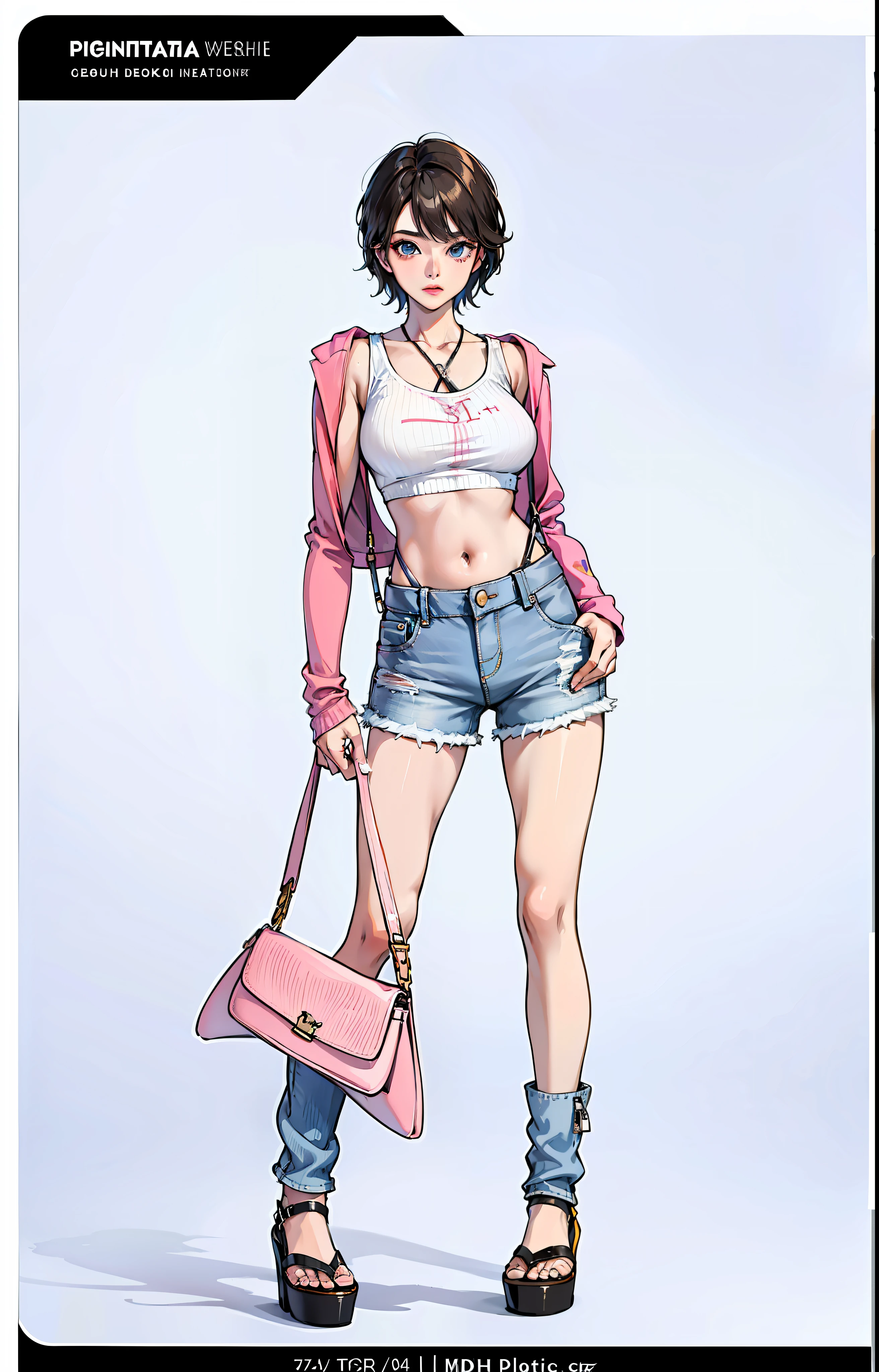 boy, vertical painting, natural light, global light, front view, fashion, pattern, fashion, trendy brand, tank top, cool, suspenders, zippers, buttons, pattern, logo, pleats, jeans, belt, sophisticated, sequins, sparkle, generate more details, t-shirt, trousers, handbag, shiny,, modern, anime style, anime, modern, futuristic, first-person perspective, panorama, concept art, uhd, masterpiece, ccurate, super detail, high detail, high quality, best quality, High resolution, no background, white background