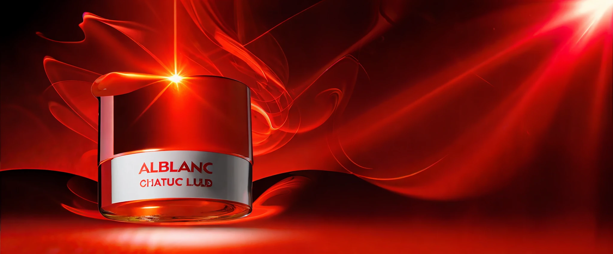 a close up of a bottle of red liquid with a red background, vibrant and dynamic, aerodynamic imposing, very dynamic, dybanic, volcanic, tane skin, dynamic, vibrant feel, dynamic shot, dynamic!!, smooth vibrancy, dramatic product lighting, sharp focus dynamic lighting, banner, very intense, vibrancy, dynamic lighting, volumetric lighting. red