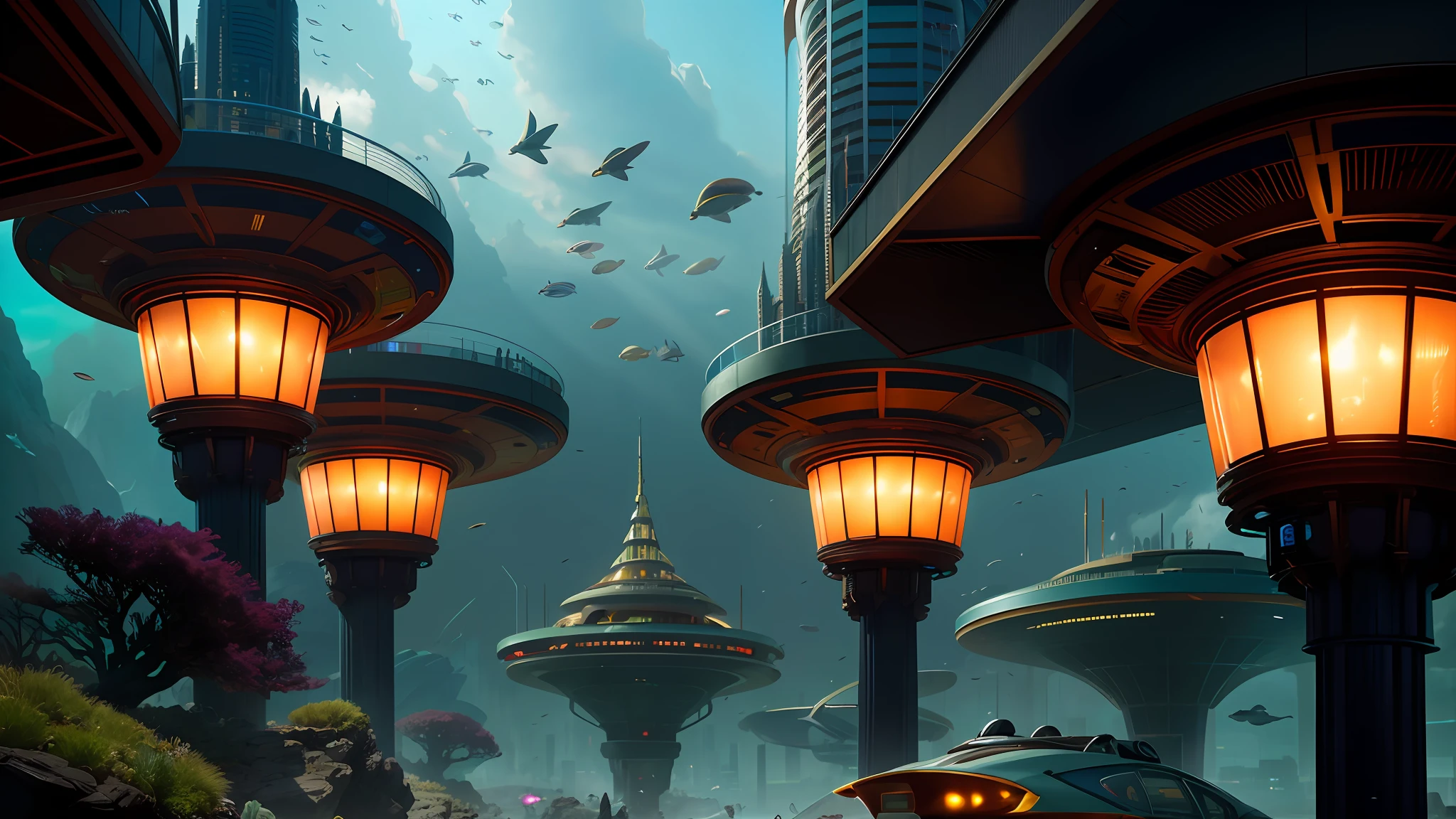 scifi drama style, masterpiece, best quality, 8k, artstation, sharp focus, ultrarealistic, high details, raw photo of (Underwater Future city:1.5), Algae, Fishs, ,
Under a glass dome, Hyper detailed modern style, extreme realistic details, concept art, intricate details, cgsociety, sots art, rendered in unreal engine, unreal engine 5, artstation hd, muted colors, professional ominous concept art, by artgerm and greg rutkowski, an intricate, elegant, highly detailed digital painting, smooth, (photorealistic:1.5), in the style of simon stalenhag, wayne barlowe, igor kieryluk, man, RTX, HDR, TXAA, cinematic, natural lighting, red, blue,