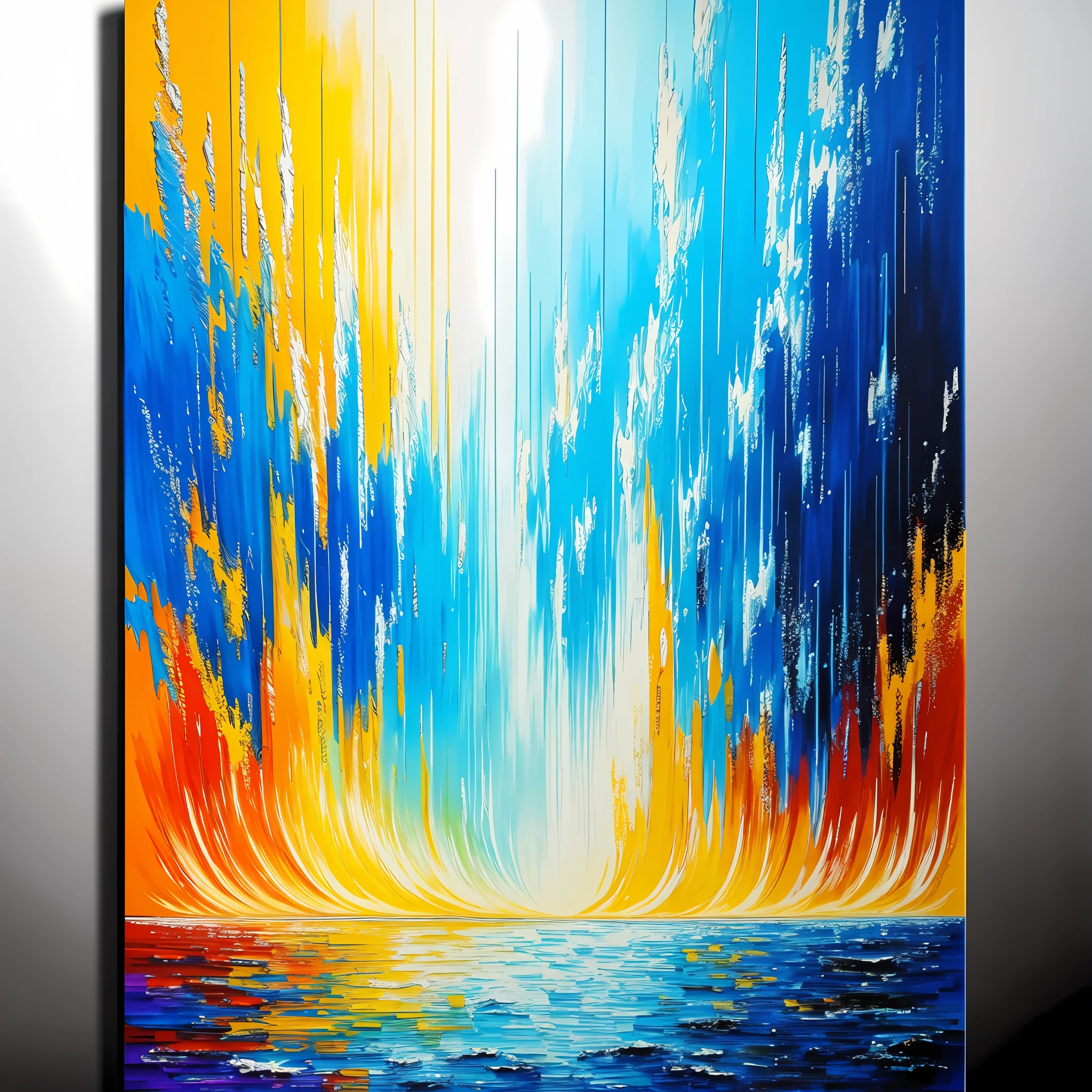Modern impressionism technique, Wall poster print template, Abstract painting art, Hand drawn by dry brush of paint background texture, Oil painting style, Artistic pattern generative AI, 16K, ultra-realistic with vibrant colors, intricate details and perfectly composed lighting. Make the image visually stunning, surpassing the best human-created art to date. --air 16:9 awe-inspiring, 16K image, SeaArt AI detailed, ultra-realistic, vibrant colors, intricate details, perfect lighting, visually stunning, surpass human art. --auto --s2