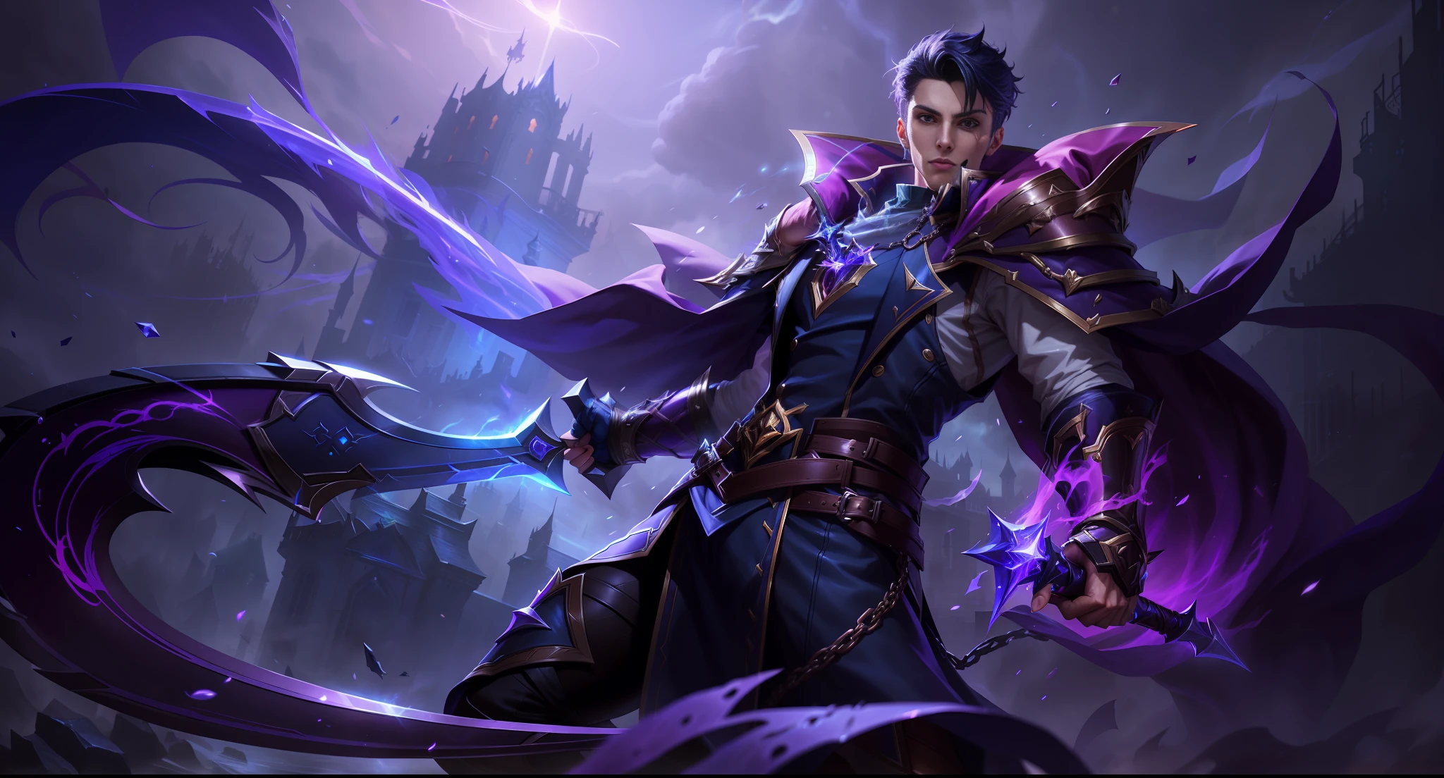 a close up of a person holding a sword in a dark room, sylas, leblanc, arcane jayce, iconic character splash art, official splash art, league of legends character art, league of legends character, splash art, league of legends splash art, league of legends arcane, style league of legends, league of legends champion, character splash art