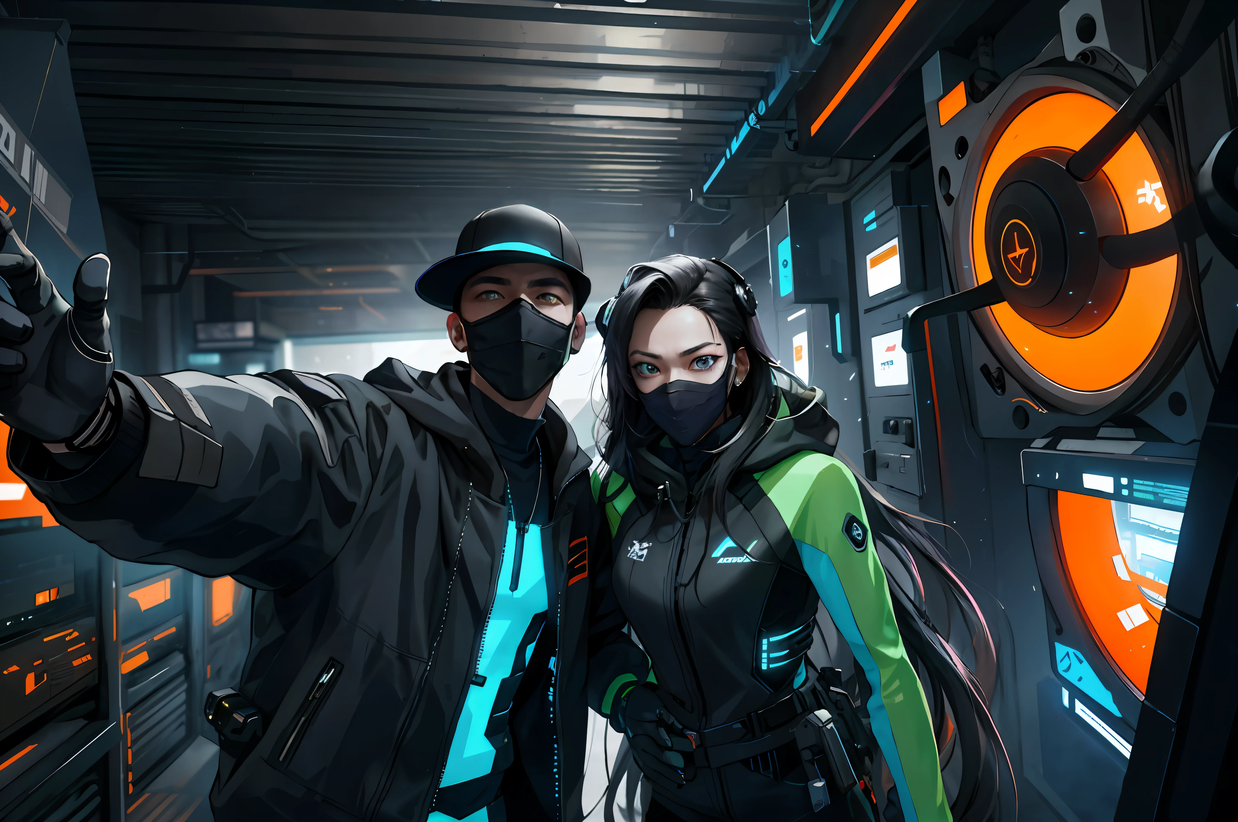 They pose for photos in sci-fi environments, digital cyberpunk anime art, ismail incai ogloo and ruan jia, rosla and jazz, ros chan and bayard wu, jazz and roslavs, cyberpunk art style, digital cyberpunk - anime art, cyberpunk anime art, cyberpunk 2077 rosla, anime cyberpunk art, more detailed eyes, deep and clear