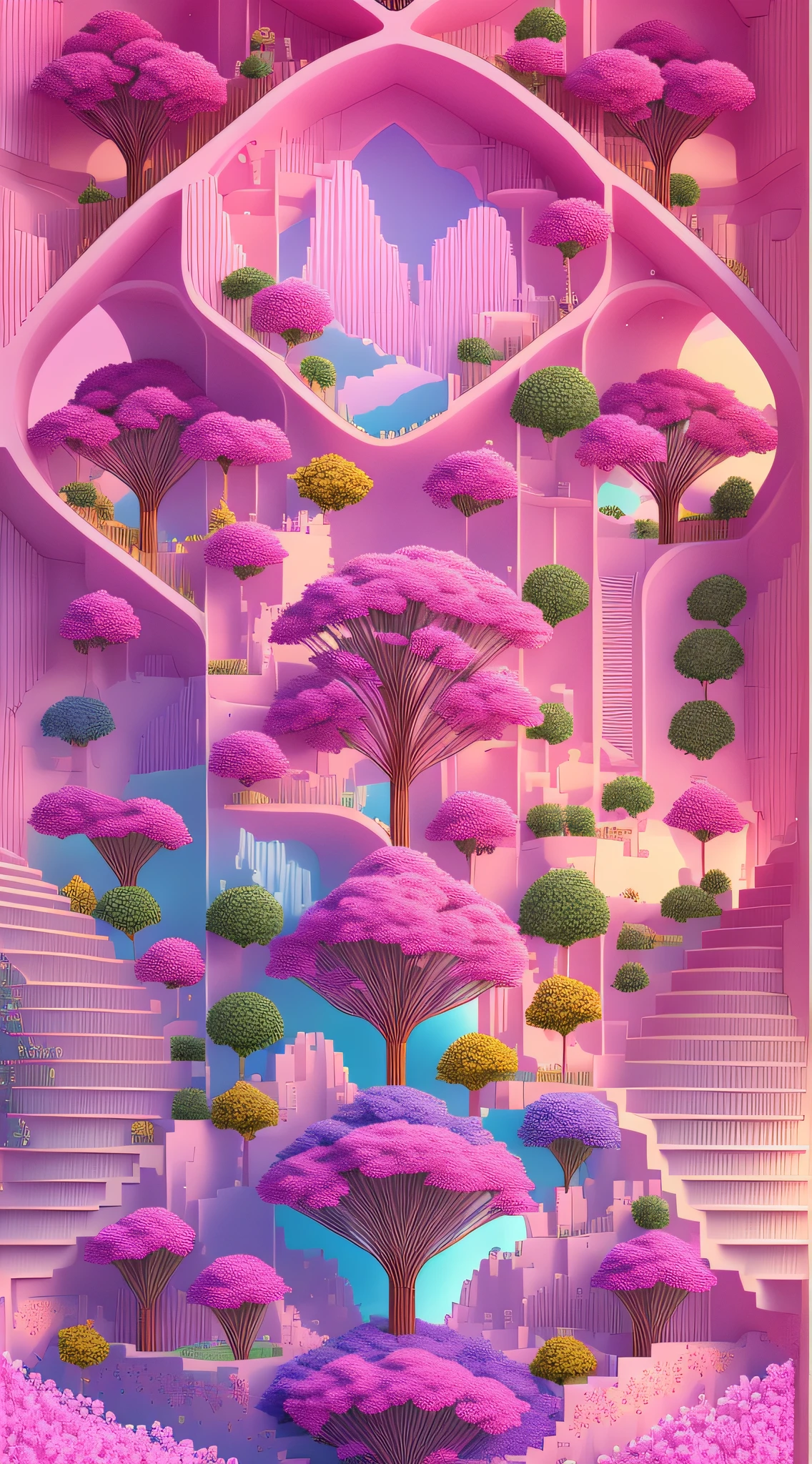 scenery,pink flower, sun, tree, mountain, sky, water, cloud,aircraft,

Negative prompt: EasyNegative

Steps: 20, Sampler: DPM++ SDE Karras, CFG scale: 5, Seed: 1520991195, Size: 0x960, Model hash: 7f96a1a9ca, Model: Anything_v5PrtRE1, Clip skip: 2, ENSD: 31337, ControlNet 0: "preprocessor: none, model: control_v11f1p_sd15_depth [cfd03158], weight: 1, starting/ending: (0, 1), resize mode: Just Resize, pixel perfect: True, control mode: Balanced, preprocessor params: (6464, )"
