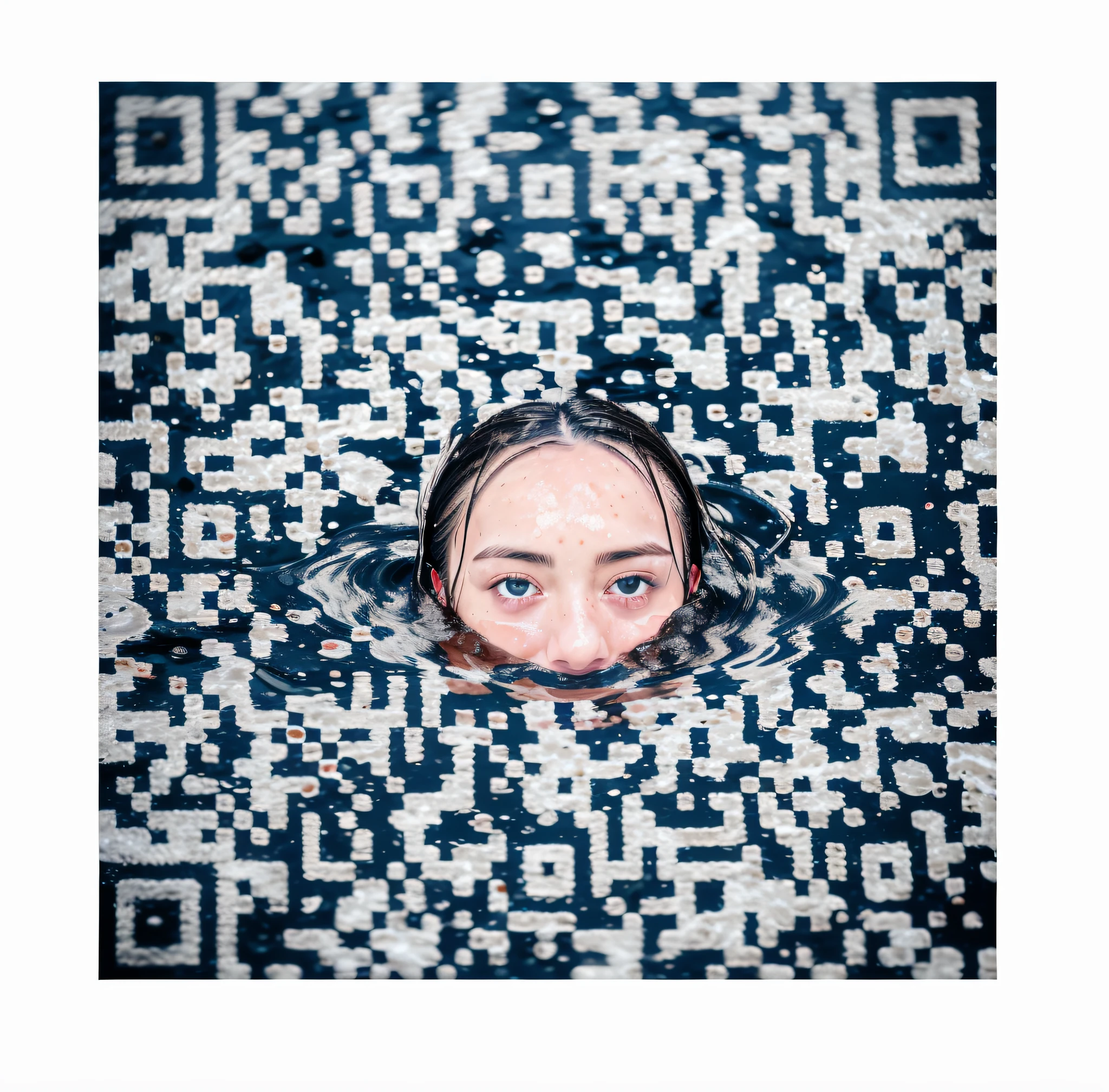 Symmetrical, High Detail RAW Color Photo Professional Close-Up Photo, [:( High Detail Face: 1.2): 0.1], (PureErosFace_V1: 0.8), Double tail, half body, pores, real skin, straight up, an 18 year old woman under a waterfall, body in contact with water and small ripples around, clear clean water, shining eyes, looking at the audience, wet clothes, transparent clothes, wet body, wet hair, Tyndall effect, lens flare, shadow, bloom, natural lighting, hard focus, film grain, photographed with a Sony a9 II Mirrorless Camera, by Laurence Demaison