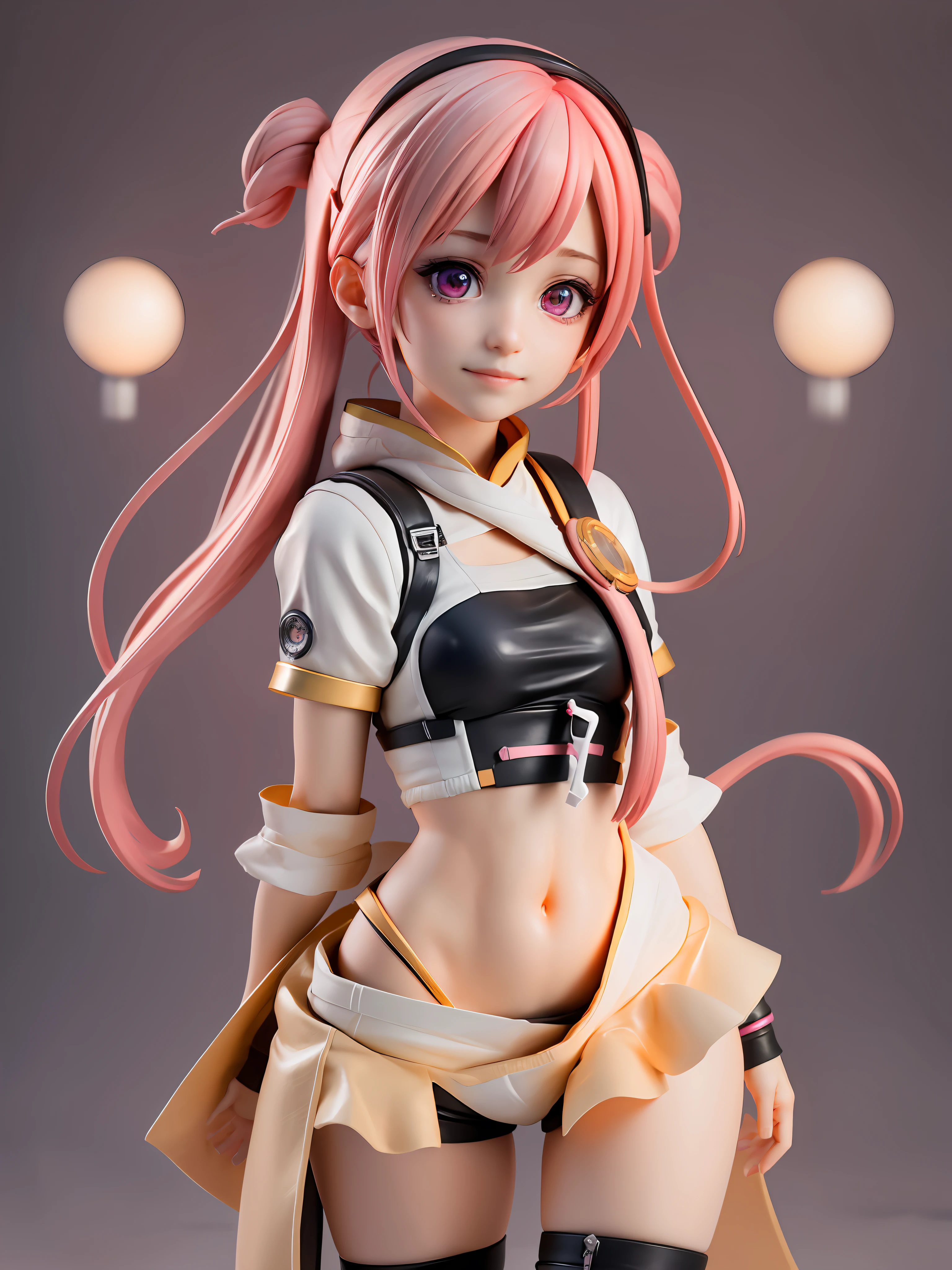 1girl,pink hair,pink eye,beautiful eye,twin tail,ahoge,BREAK
full body, chibi, [realistic], [3d], (3dcg), ((octane render)), smile, closed mouth
BREAK
(8k, RAW photo, best quality, masterpiece:1.2), ultra high res, (((realistic, photo-realistic))), professional lighting, detailed lighting, professional photography, f dynamic angle, high quality, high res, extremely detailed, bloom
BREAK
depth of field, sketch, sharp focus, soft lighting, good composition, god light highlight, detailed, (((photorealistic details))), detailed skin, to8contrast style