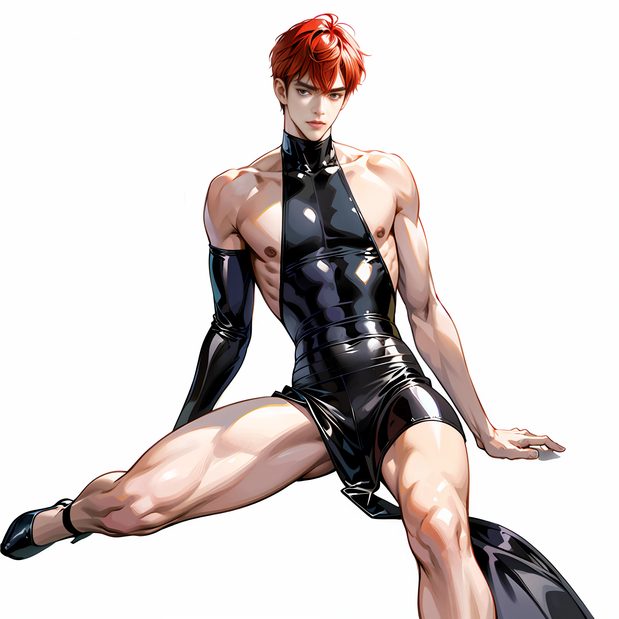 raised eyebrows, verism, anime, depth of field, character chart, pov, ultra wide, high detail, first-person perspective, panorama, zoom layer, uhd, ccurate, textured skin, high detail, high resolution, best quality, 1080P, MASTERPIECE. Male anime character, redhead, Verism, anime, depth of field, character graph, POV, ultra wide, ultra hd, ccurate, textured skin, high detail, high resolution, best quality, 1080P Full body picture, with feet, beautiful legs slender. Close-up of a man in a swimsuit, in swimsuit, Kentaro Miura style, tall anime man with black eyes, male anime character, anime vtuber full body model, handsome anime pose There is a man in a latex costume sitting on the floor --auto --s2