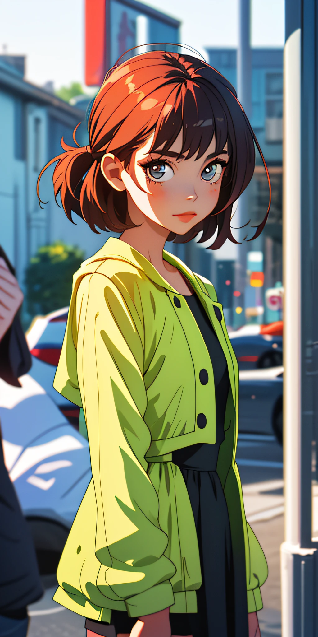 (best quality, masterpiece), 1girl, looking at viewer, blurry background, upper body, contemporary, dress