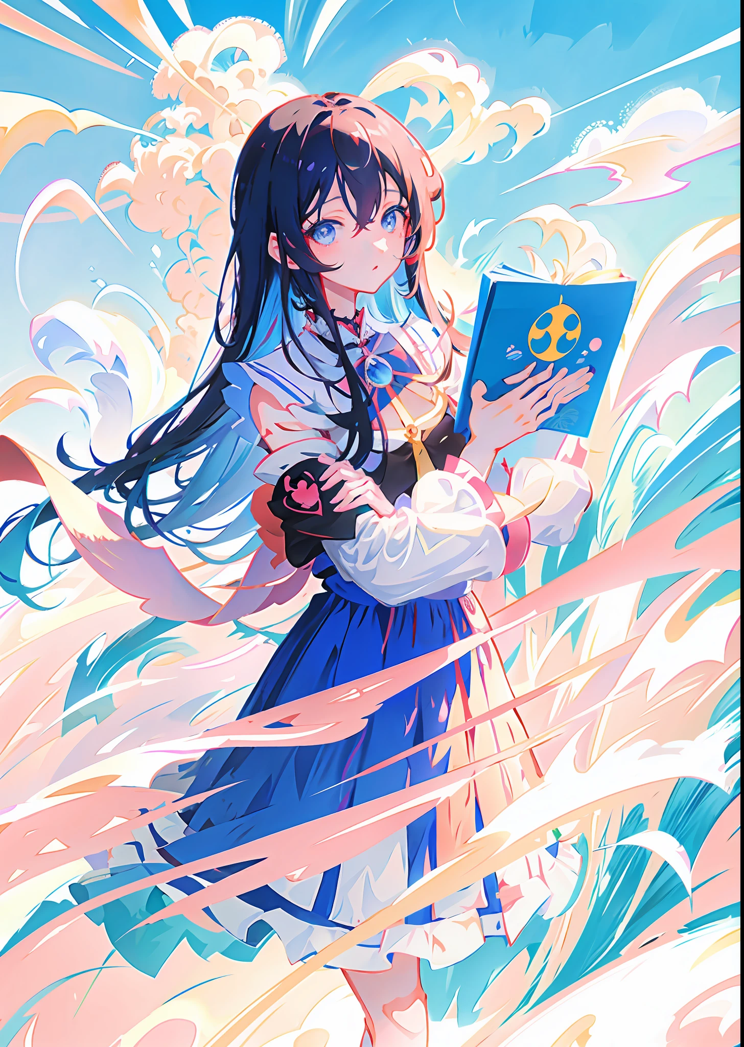 anime girl with long hair and blue eyes posing for a picture, anime moe artstyle, cute anime waifu in a nice dress, (anime girl), anime style 4 k, anime visual of a cute girl, guweiz, yandere. tall, in dress, zerochan art, gapmoe yandere, yandere, high quality anime artstyle