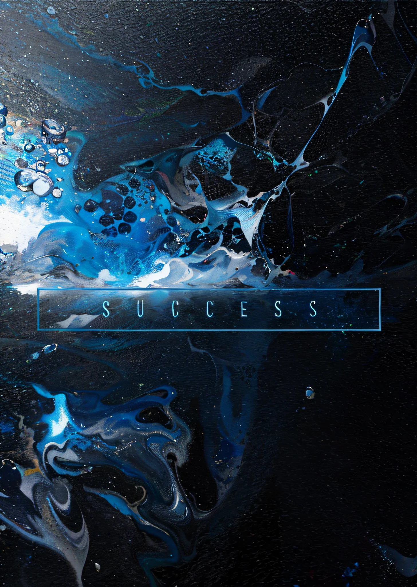 a close up of a blue and black marble background with a text that reads success, success, official artwork, music album cover, abstract album cover, album artwork, album art, huge success, cover art, music album art, album art cover, album cover, art cover, promo art, detailed cover artwork, abstract high quality, extremely high quality artwork