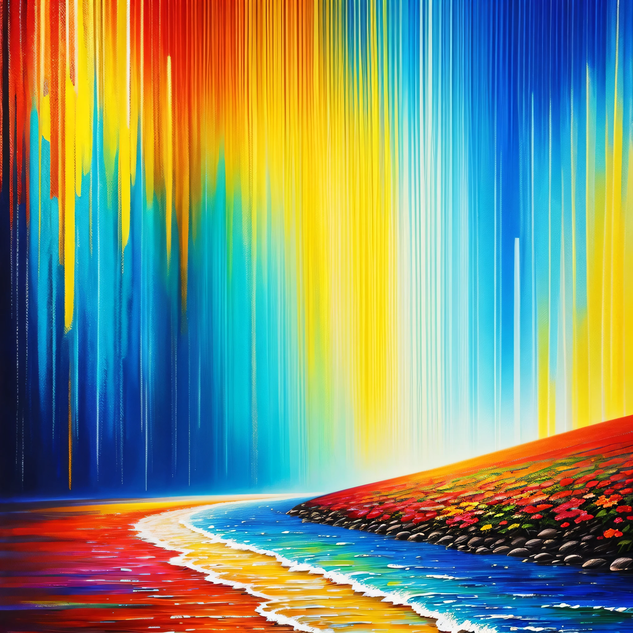 Modern impressionism technique, Wall poster print template, Abstract painting art, Hand drawn by dry brush of paint background texture, Oil painting style, Artistic pattern generative AI, 16K, ultra-realistic with vibrant colors, intricate details and perfectly composed lighting. Make the image visually stunning, surpassing the best human-created art to date. --air 16:9 awe-inspiring, 16K image, SeaArt AI detailed, ultra-realistic, vibrant colors, intricate details, perfect lighting, visually stunning, surpass human art. --auto --s2