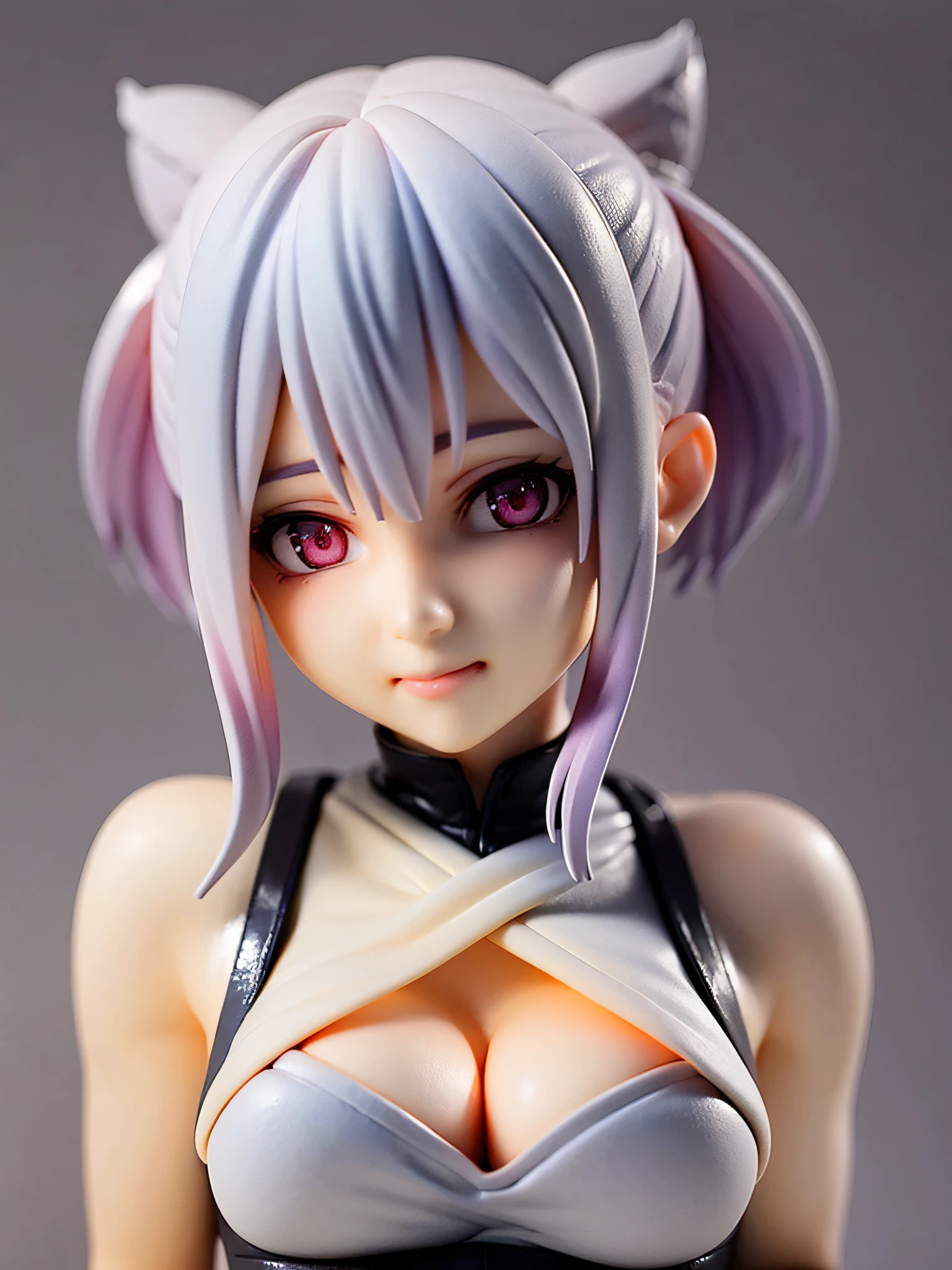 1girl,white hair,((twin tail, lightbule hair highlight)),orange eye, white sporys bra,white strapless dress, full body, chibi, [realistic], [3d], (3dcg), ((octane render)), smile, closed mouth, (8k, RAW photo, best quality, masterpiece:1.2), ultra high res, (((realistic, photo-realistic))), professional lighting, detailed lighting, professional photography, f dynamic angle, high quality, high res, extremely detailed, bloom,depth of field, sketch, sharp focus, soft lighting, good composition, god light highlight, detailed, (((photorealistic details))), detailed skin, to8contrast style