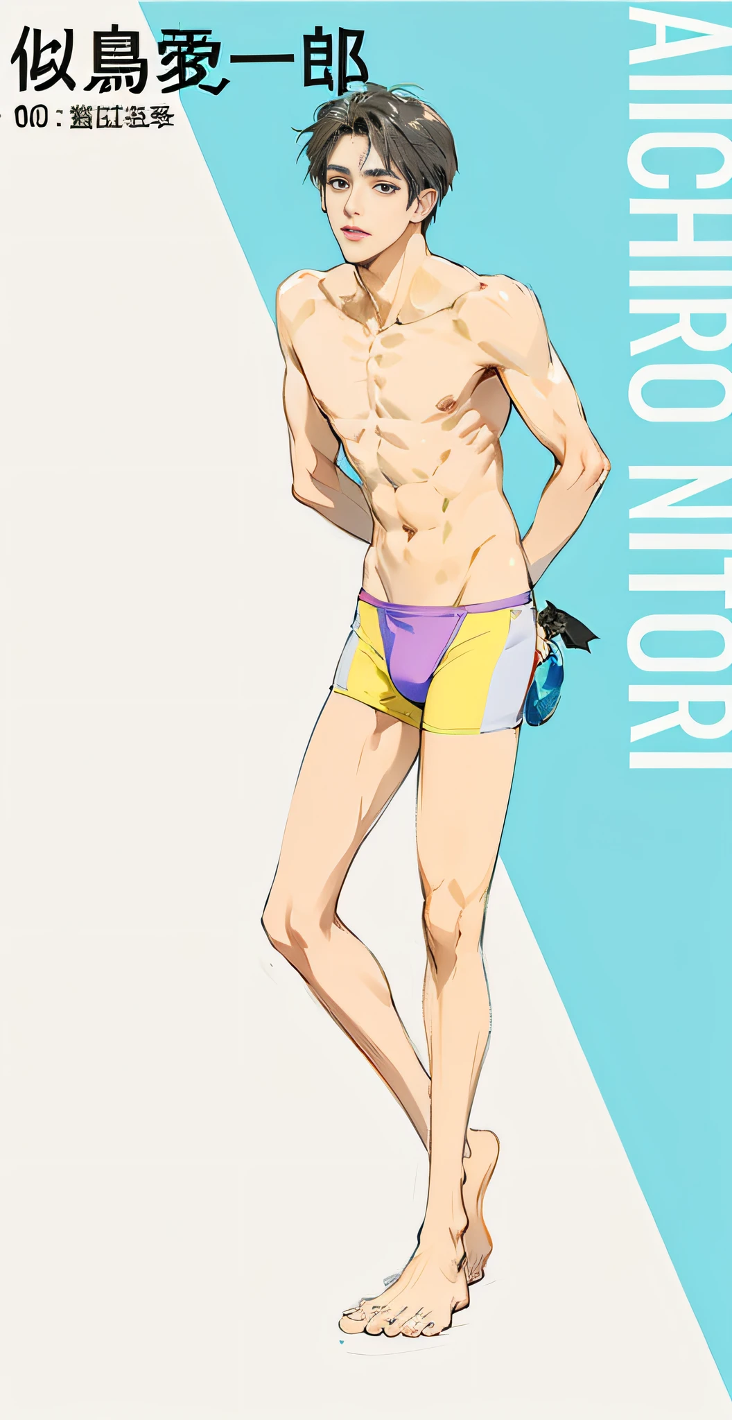 raised eyebrows, verism, anime, depth of field, character chart, pov, ultra wide, high detail, first-person perspective, panorama, zoom layer, uhd, ccurate, textured skin, high detail, high resolution, best quality, 1080P, MASTERPIECE. Male anime character, redhead, Verism, anime, depth of field, character graph, POV, ultra wide, ultra hd, ccurate, textured skin, high detail, high resolution, best quality, 1080P Full body picture, with feet, beautiful legs slender. Close-up of a man in a swimsuit, in swimsuit, Kentaro Miura style, tall anime man with black eyes, male anime character, anime vtuber full body model, handsome anime pose There is a man in a latex costume sitting on the floor --auto --s2